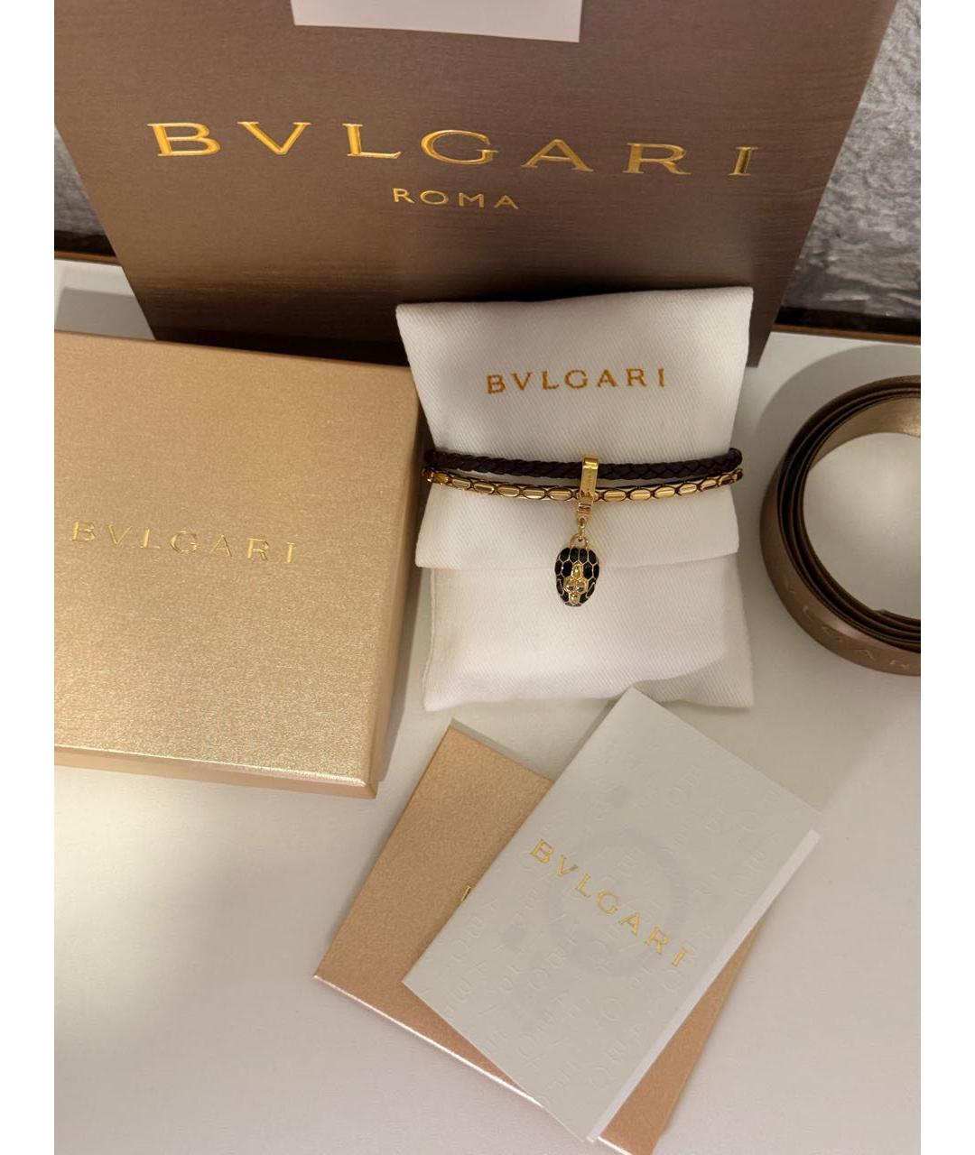 BVLGARI Коричневый латунный браслет, фото 7