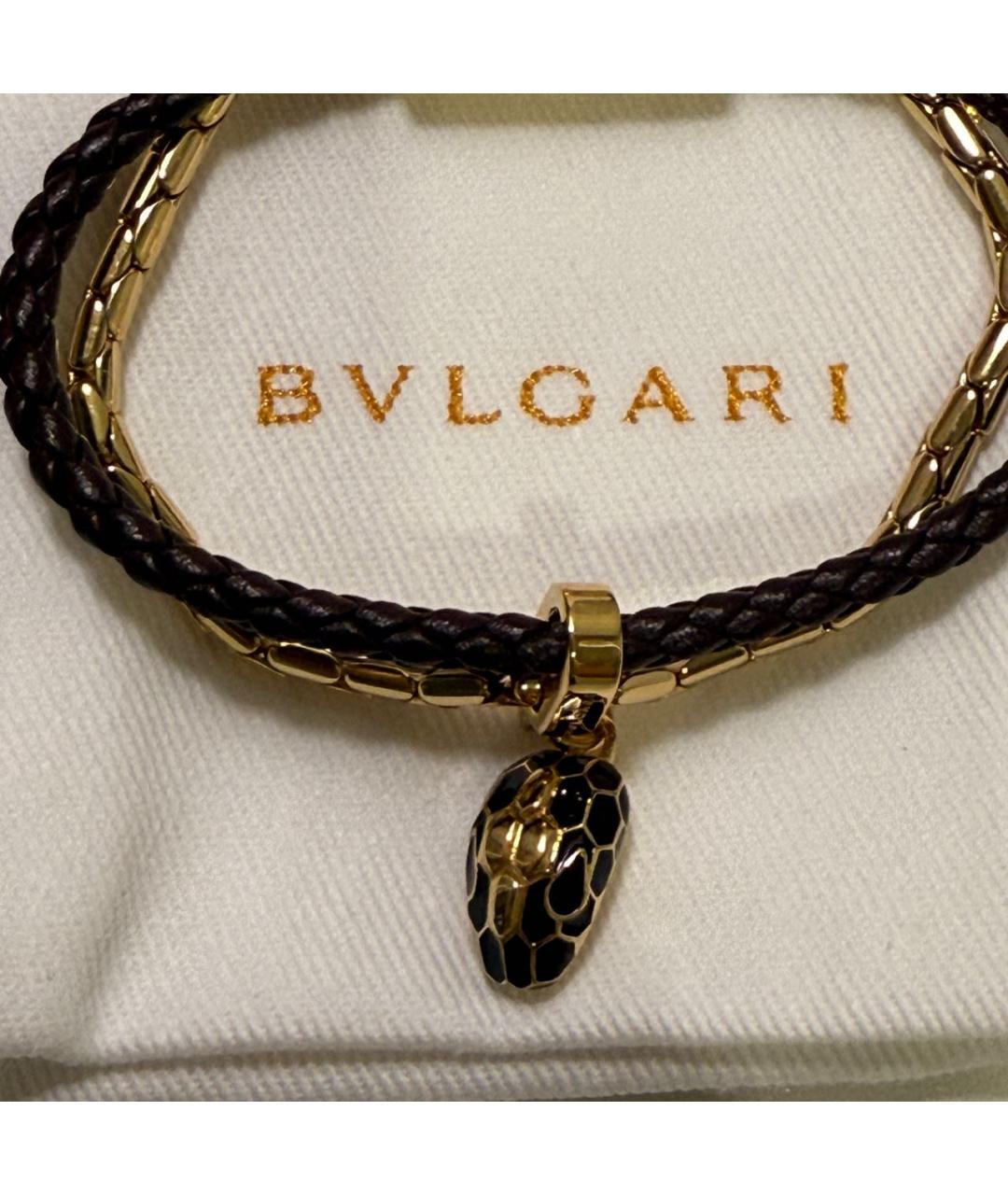 BVLGARI Коричневый латунный браслет, фото 4