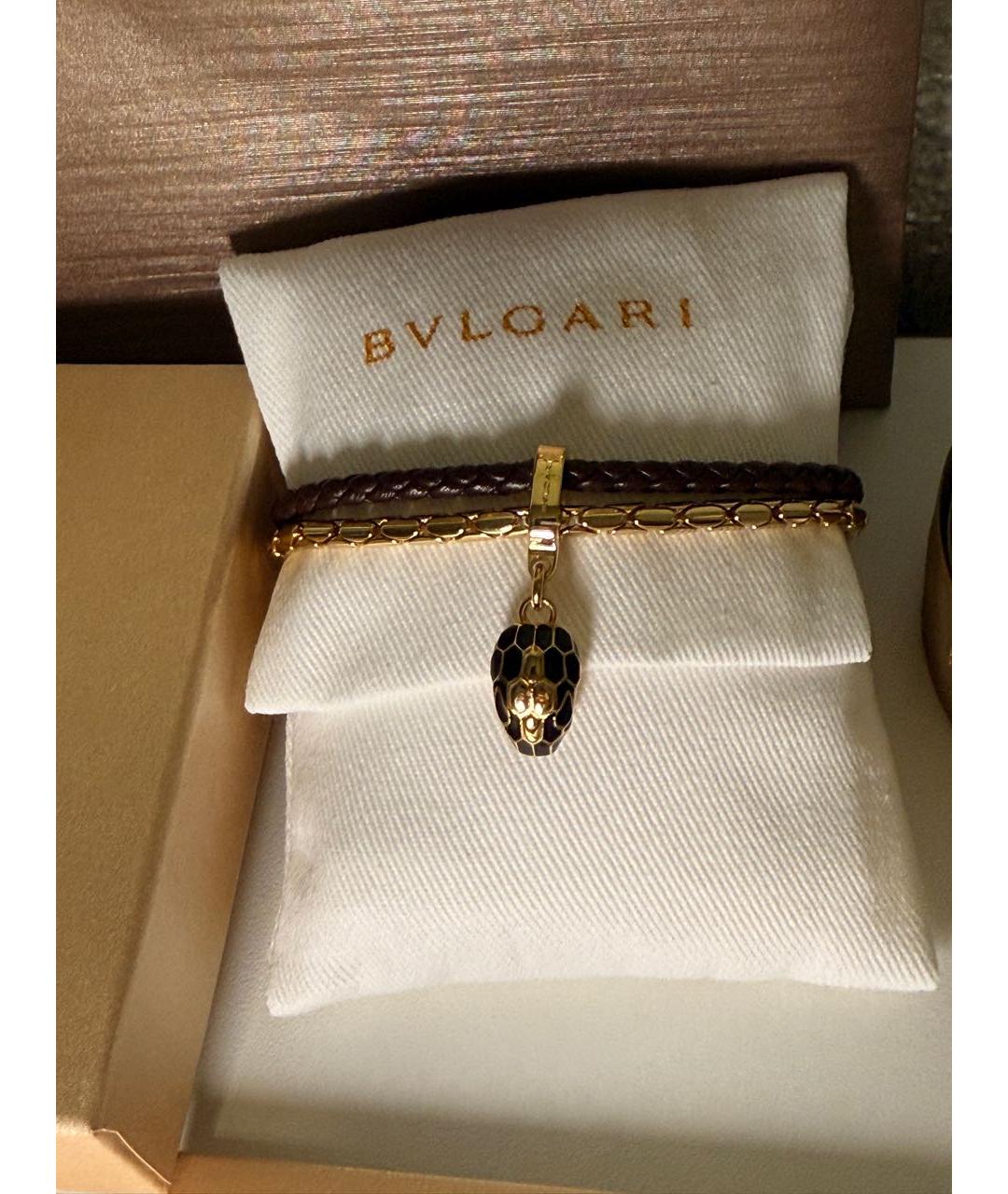 BVLGARI Коричневый латунный браслет, фото 6