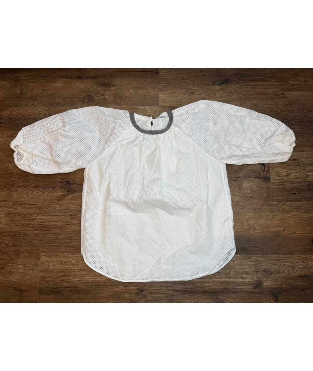 BRUNELLO CUCINELLI Белая полиэстеровая блузы, фото 7