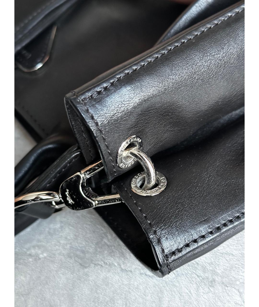 LONGCHAMP Черная кожаная сумка с короткими ручками, фото 7