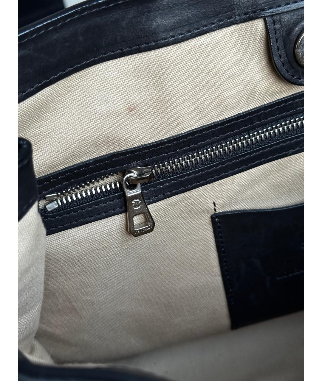 LONGCHAMP Черная кожаная сумка с короткими ручками, фото 8