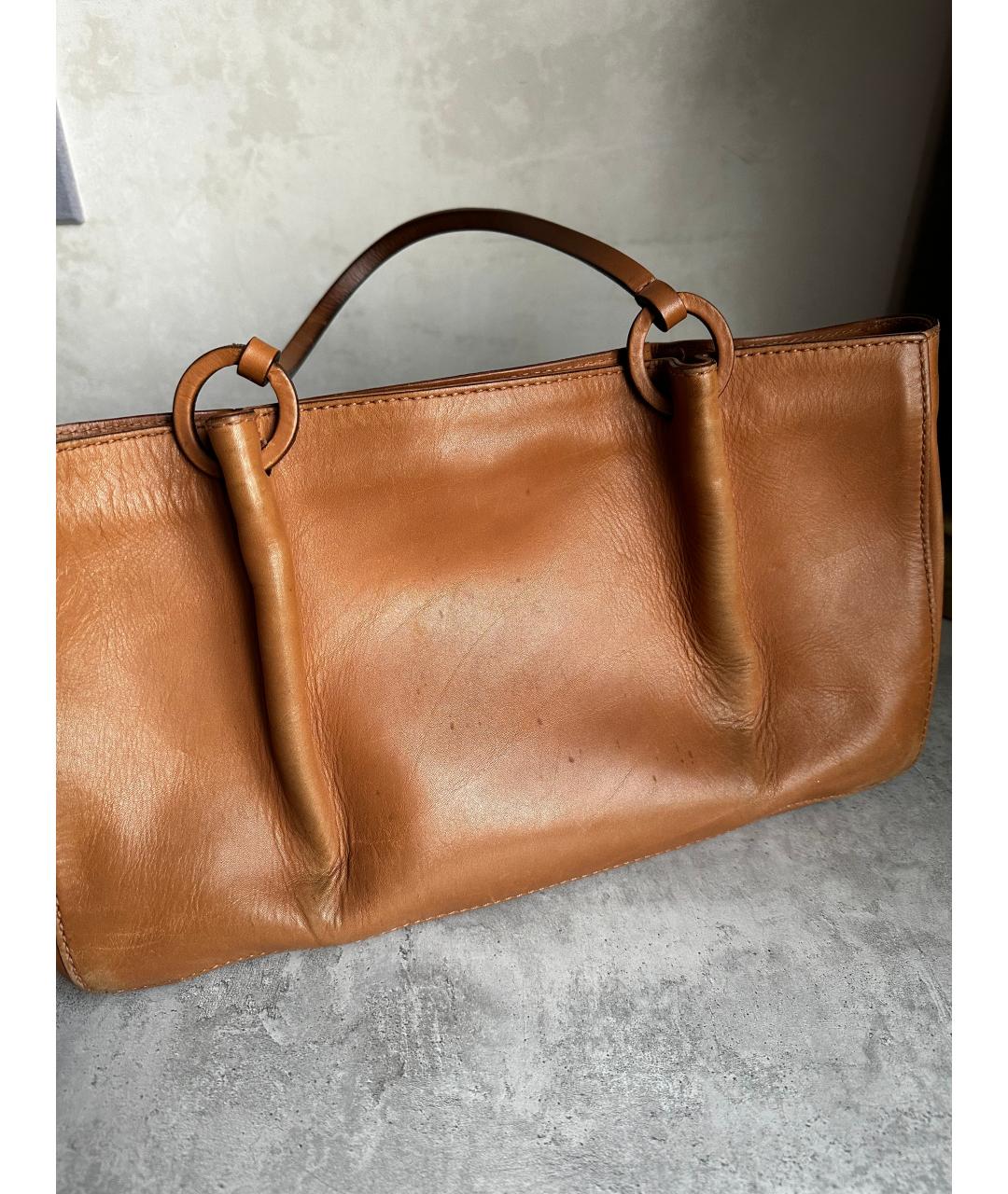 GUCCI Коричневая кожаная сумка тоут, фото 4