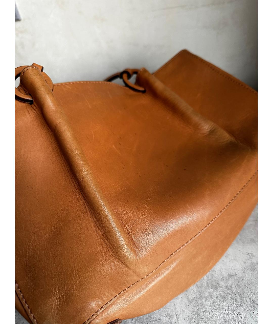 GUCCI Коричневая кожаная сумка тоут, фото 5