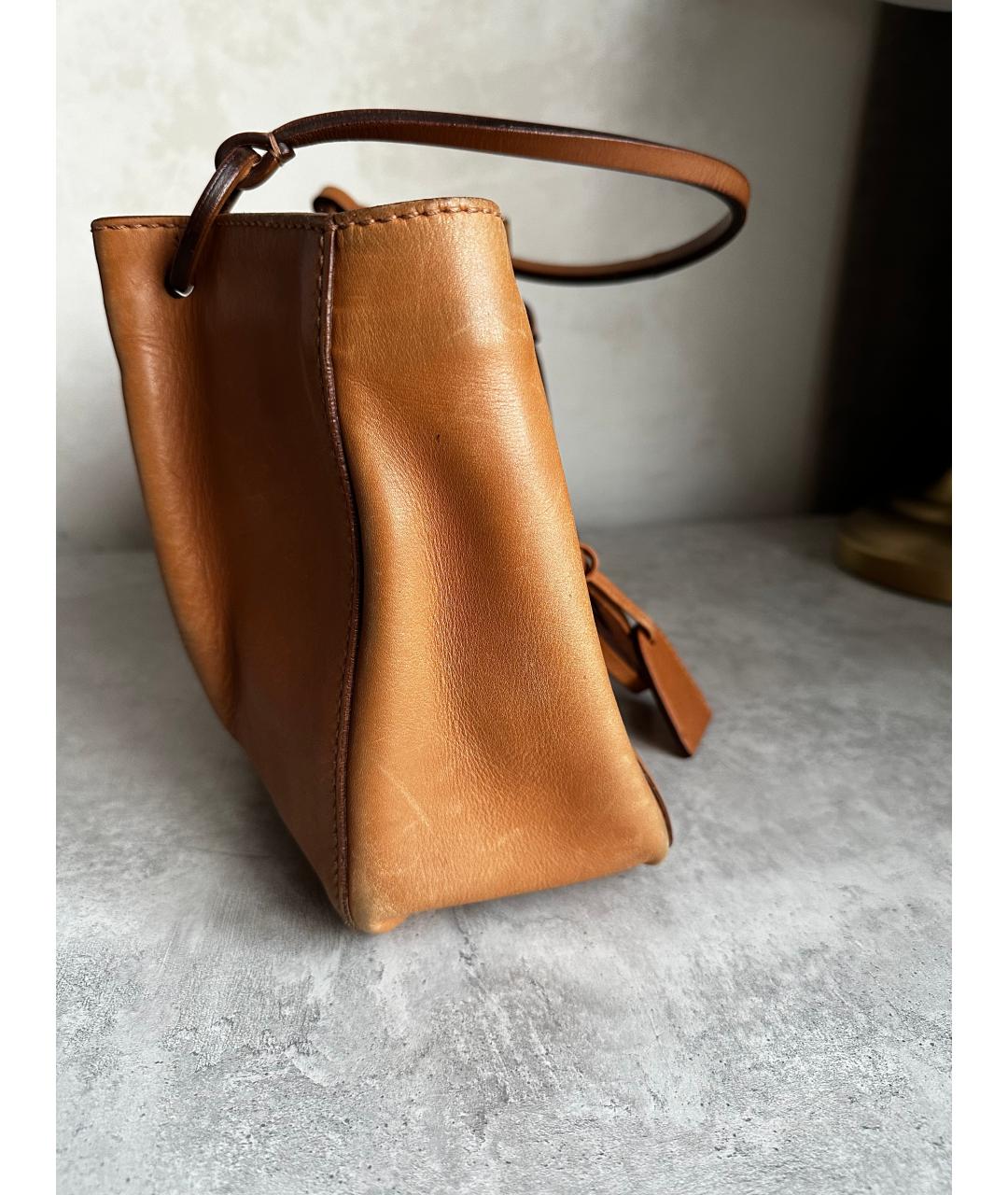 GUCCI Коричневая кожаная сумка тоут, фото 9