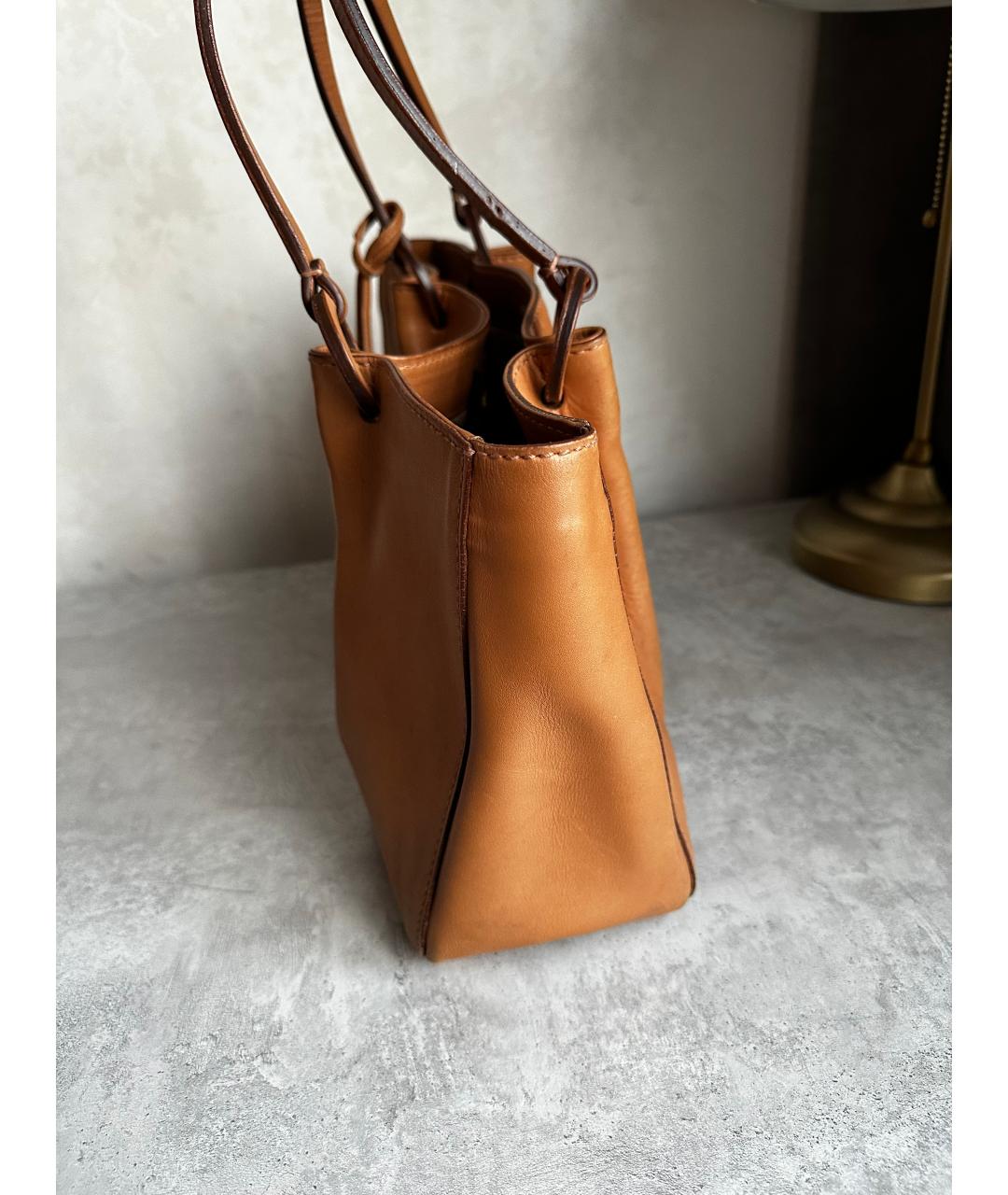 GUCCI Коричневая кожаная сумка тоут, фото 8