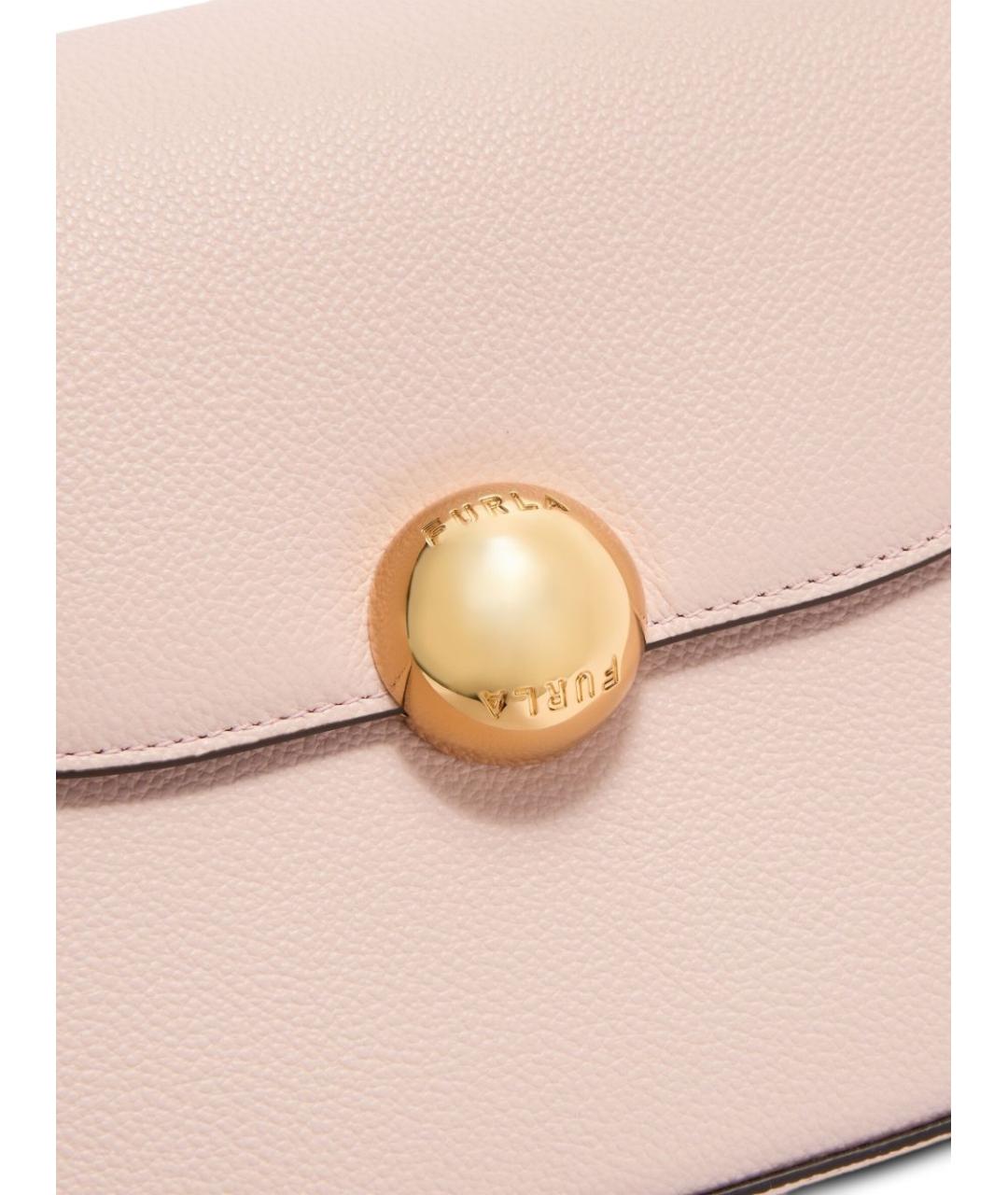 FURLA Розовая кожаная сумка через плечо, фото 5