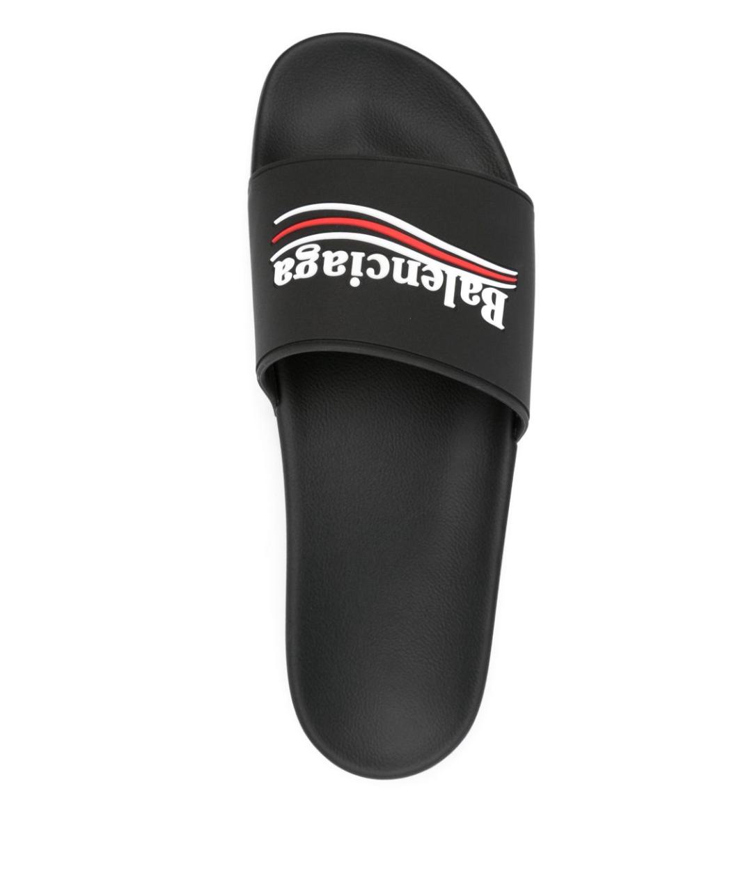 BALENCIAGA Черные синтетические шлепанцы, фото 4