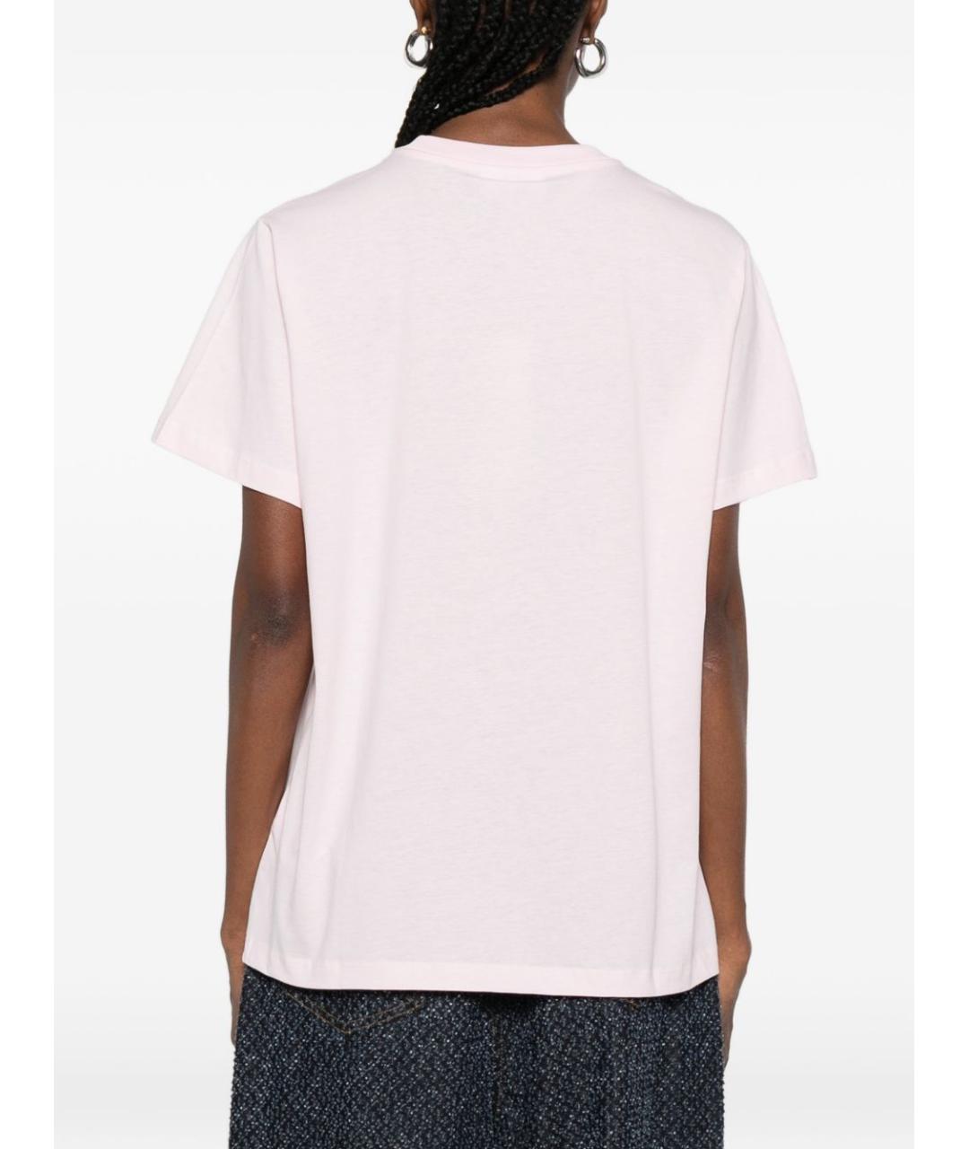 GANNI Розовая хлопковая футболка, фото 4