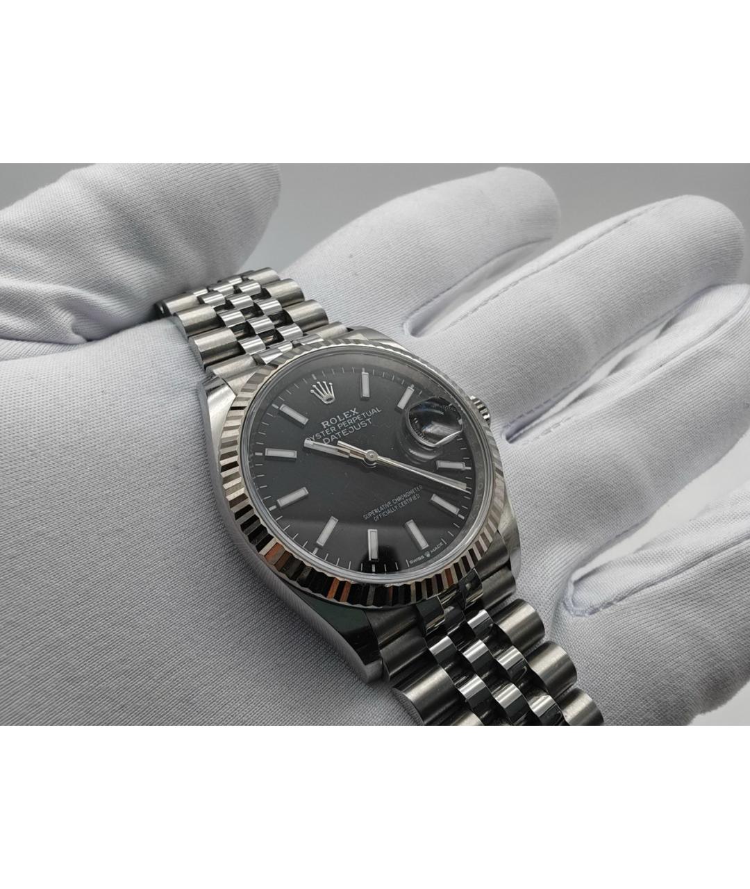 ROLEX Черные стальные часы, фото 6