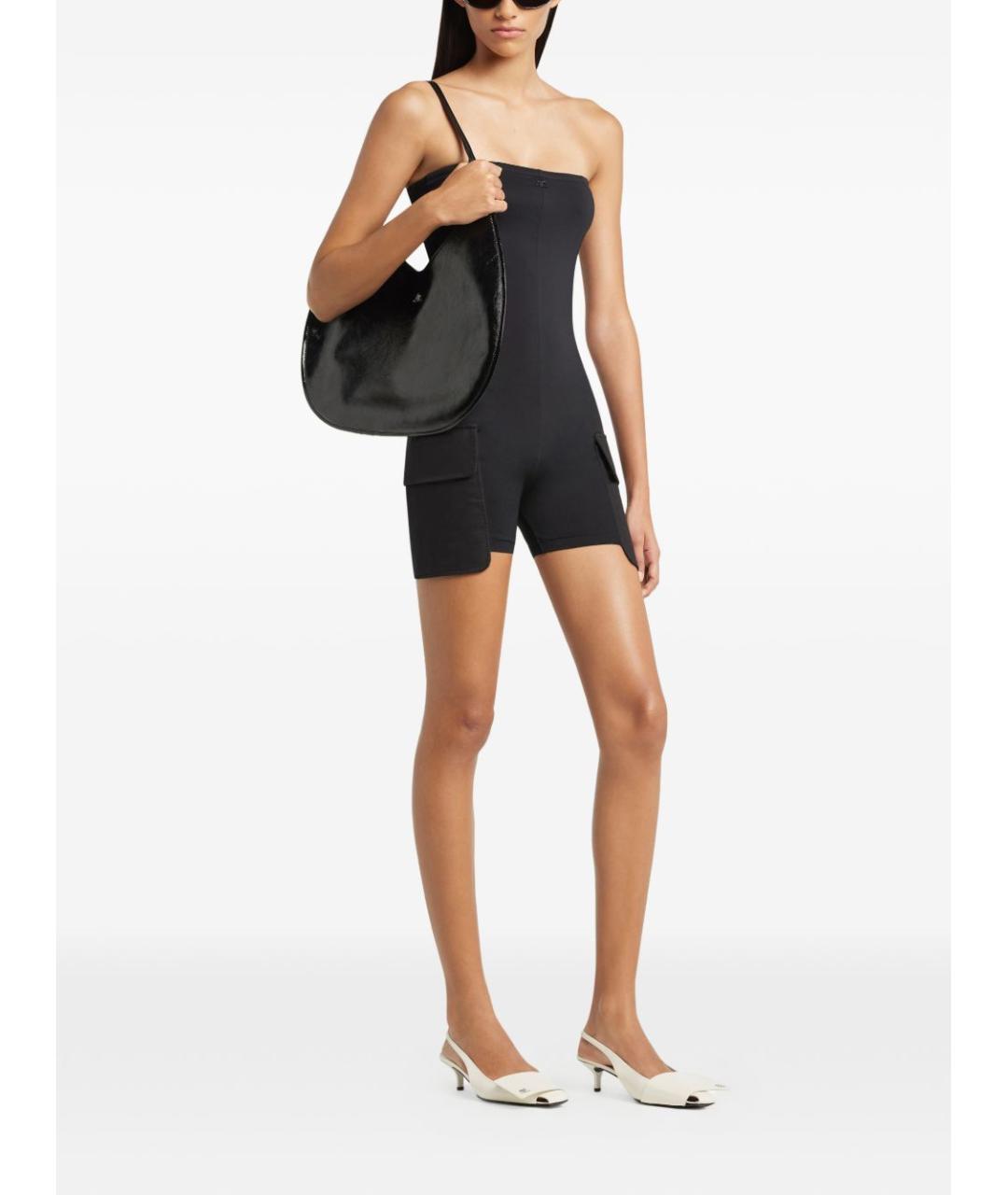 COURREGES Черная кожаная сумка через плечо, фото 5