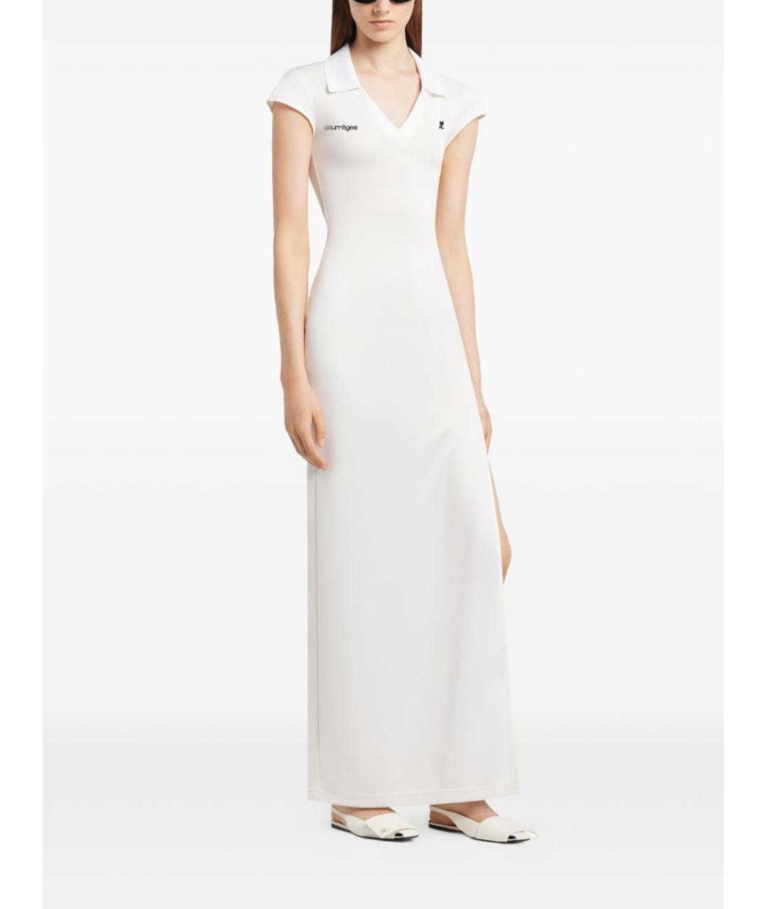 COURREGES Белое полиэстеровое повседневное платье, фото 2