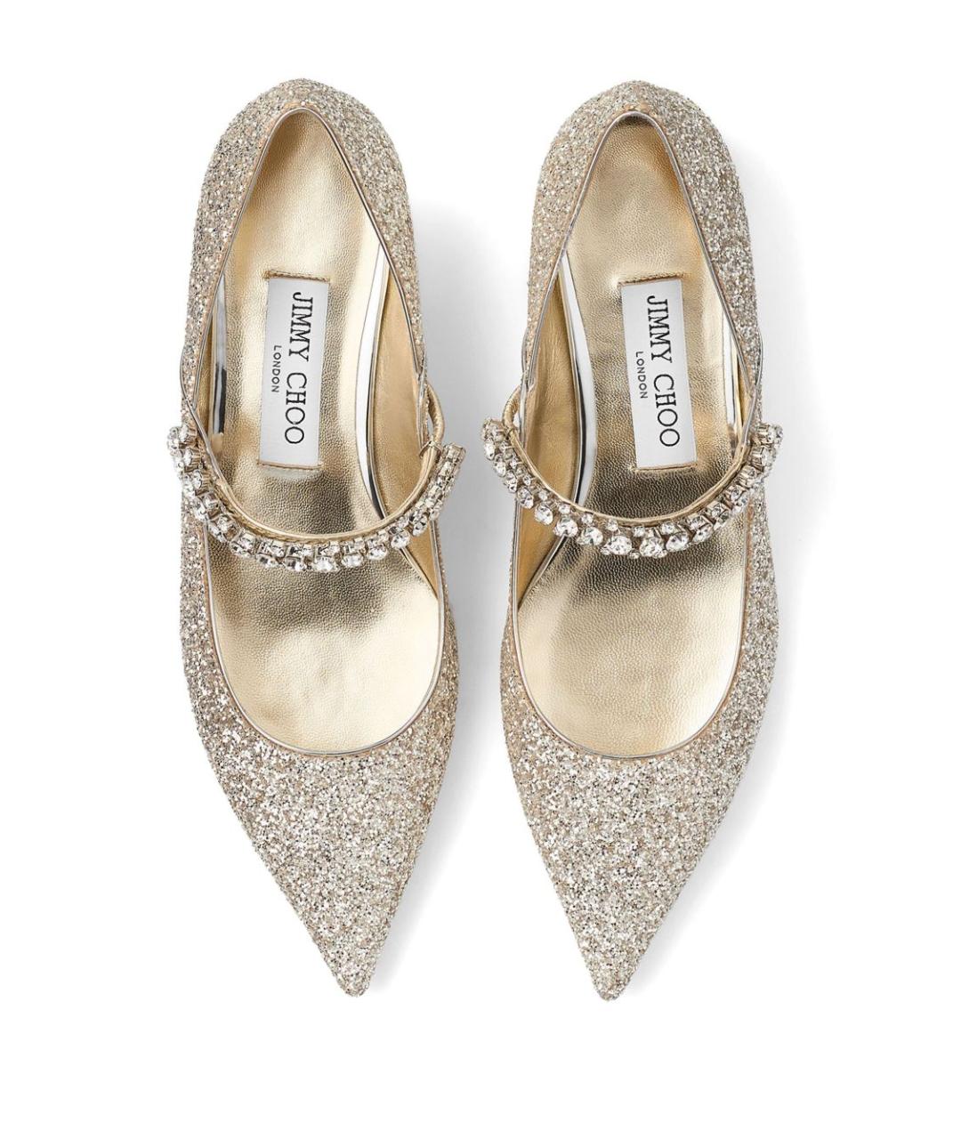 JIMMY CHOO Золотые балетки, фото 3