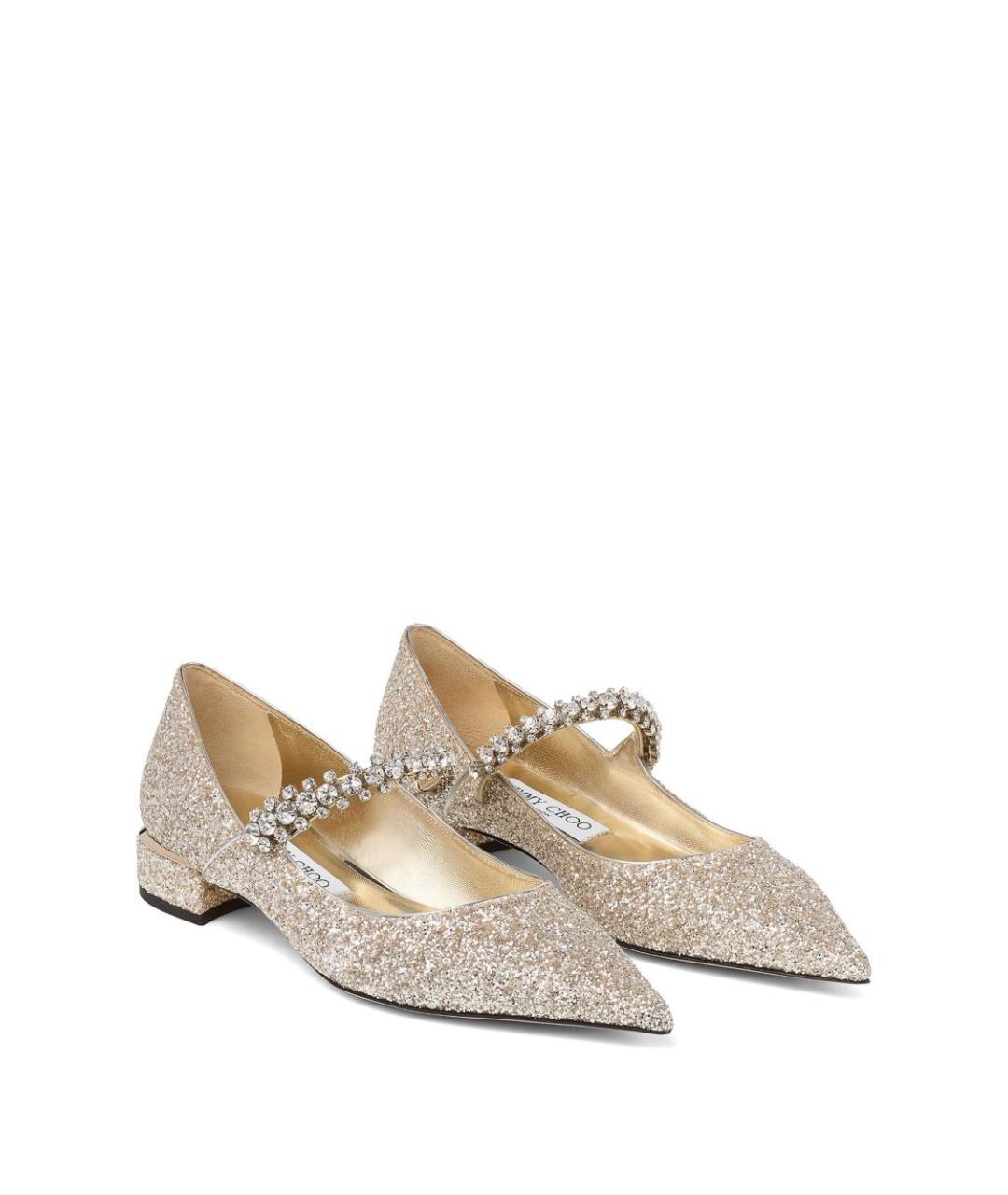 JIMMY CHOO Золотые балетки, фото 4