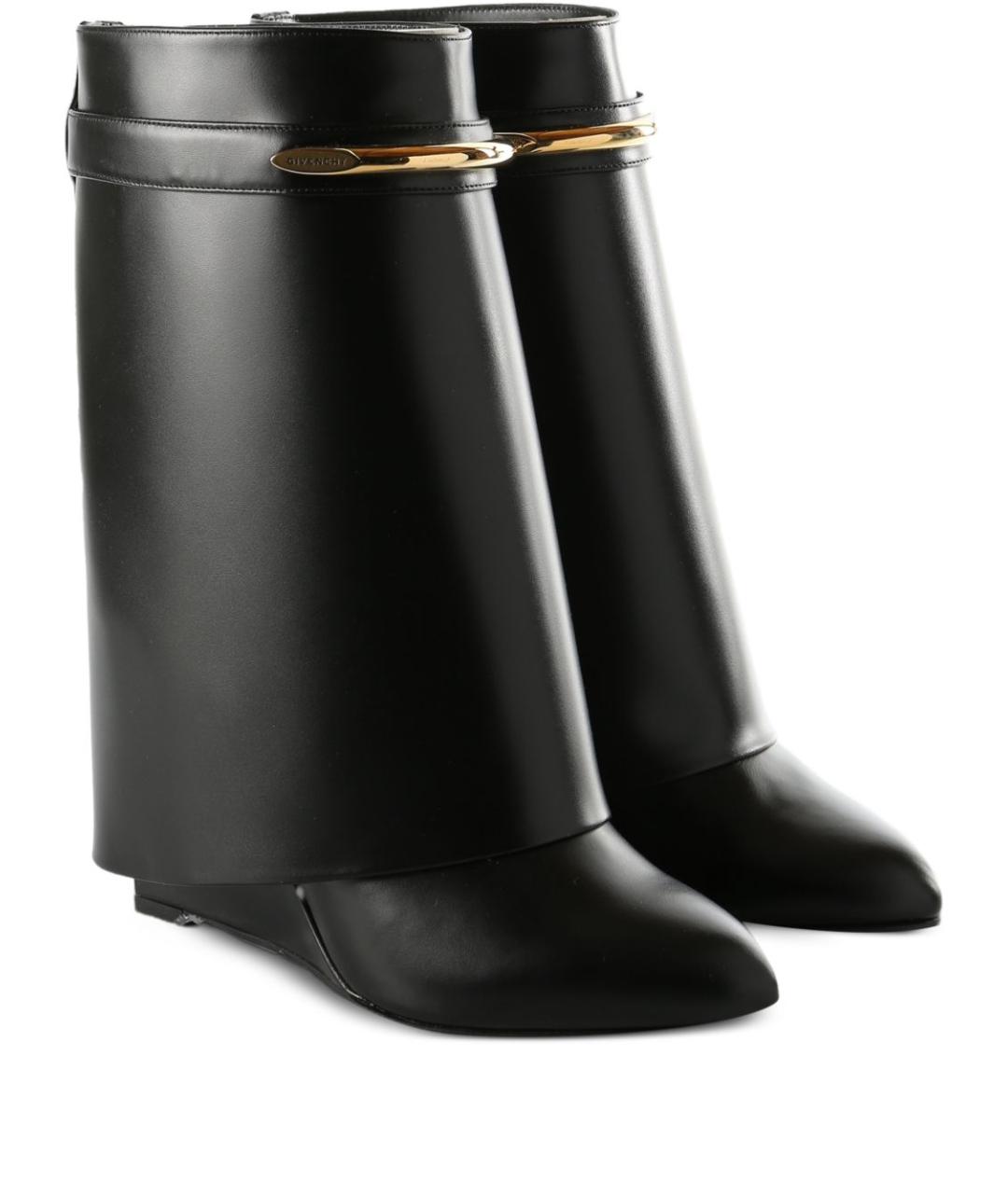 GIVENCHY Черные кожаные сапоги, фото 1