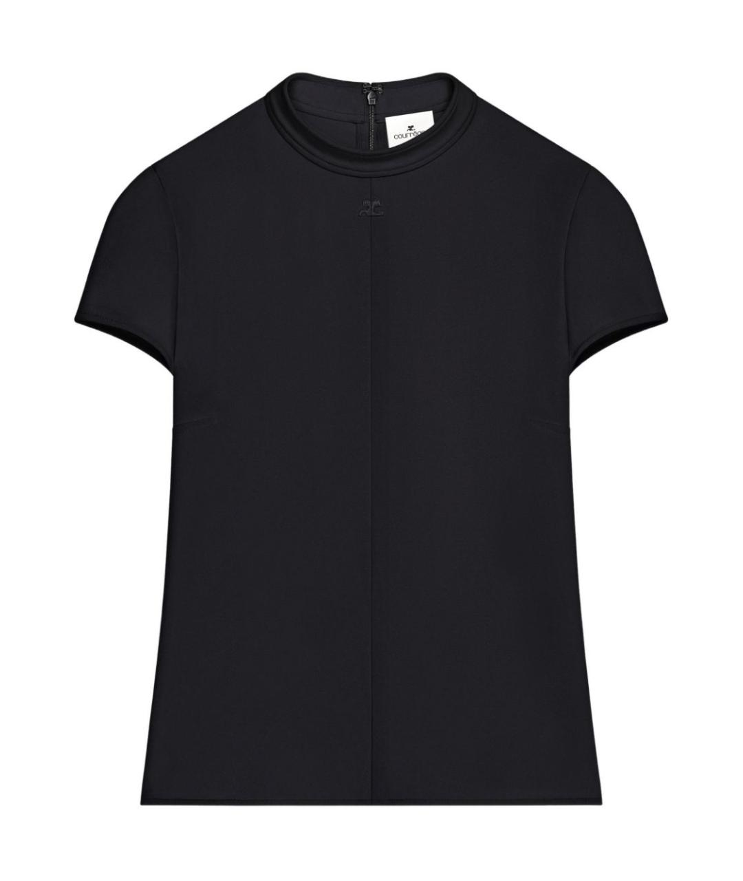 COURREGES Черная полиэстеровая футболка, фото 1