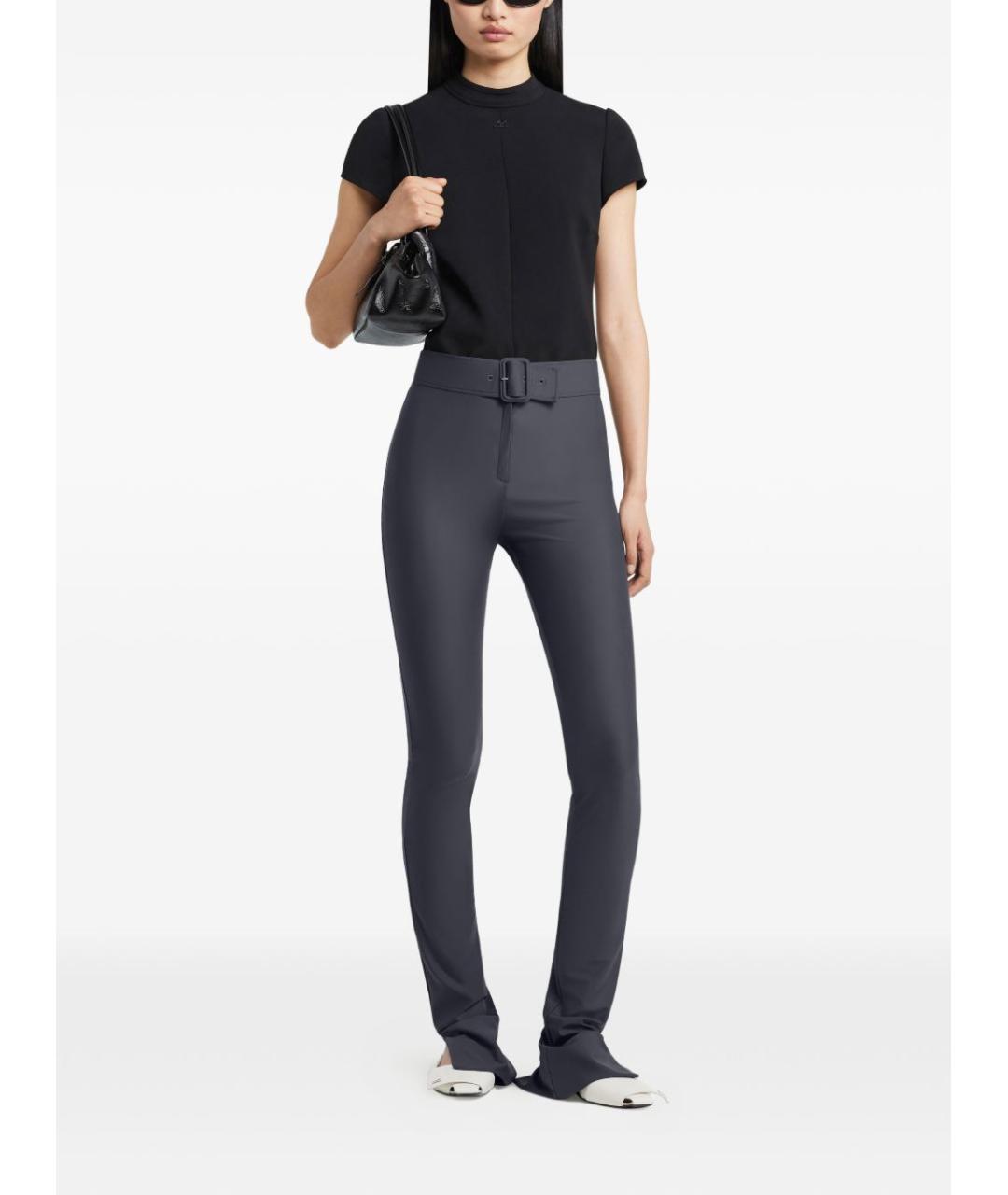 COURREGES Черная полиэстеровая футболка, фото 2