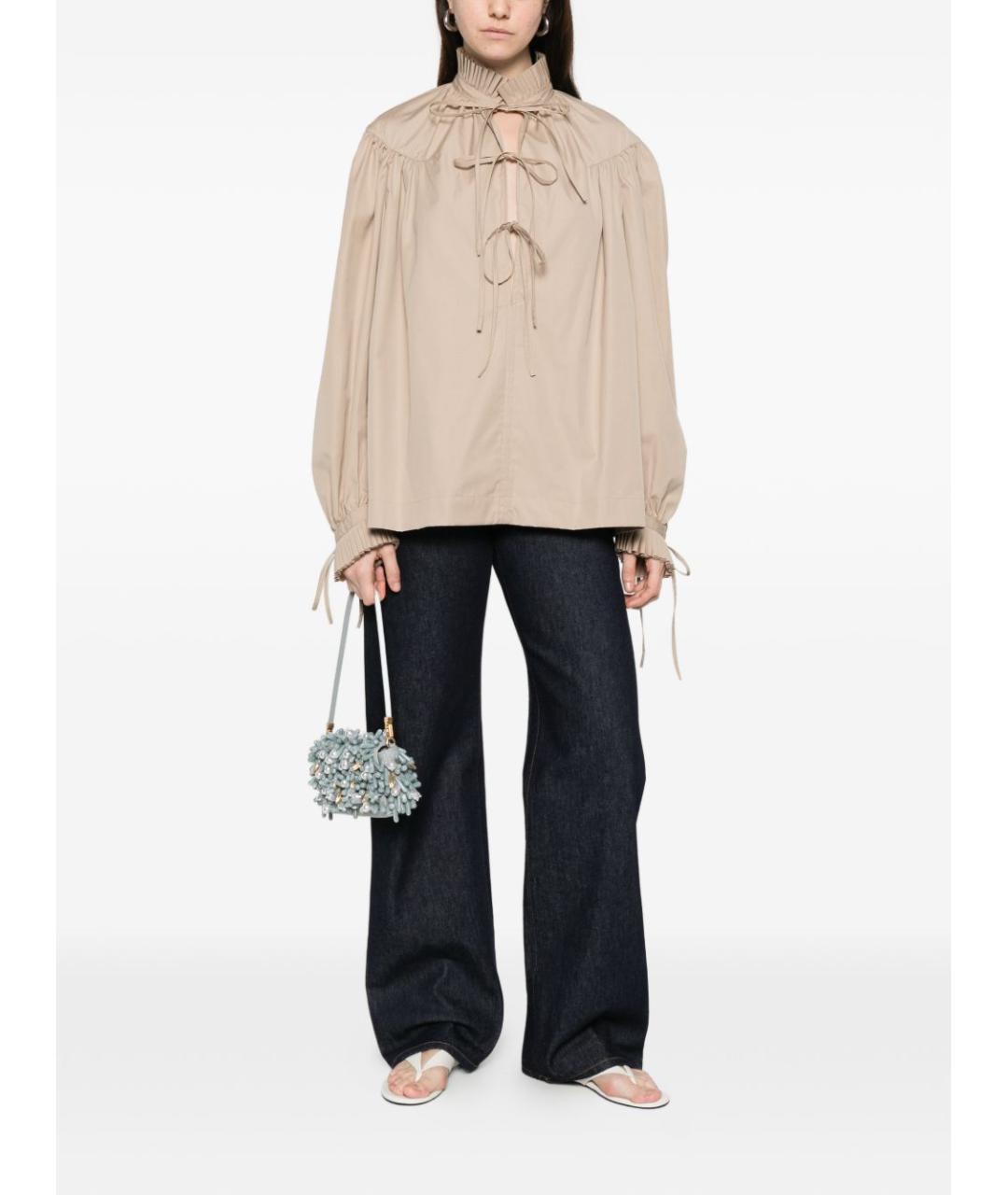 DRIES VAN NOTEN Бежевая хлопковая блузы, фото 4