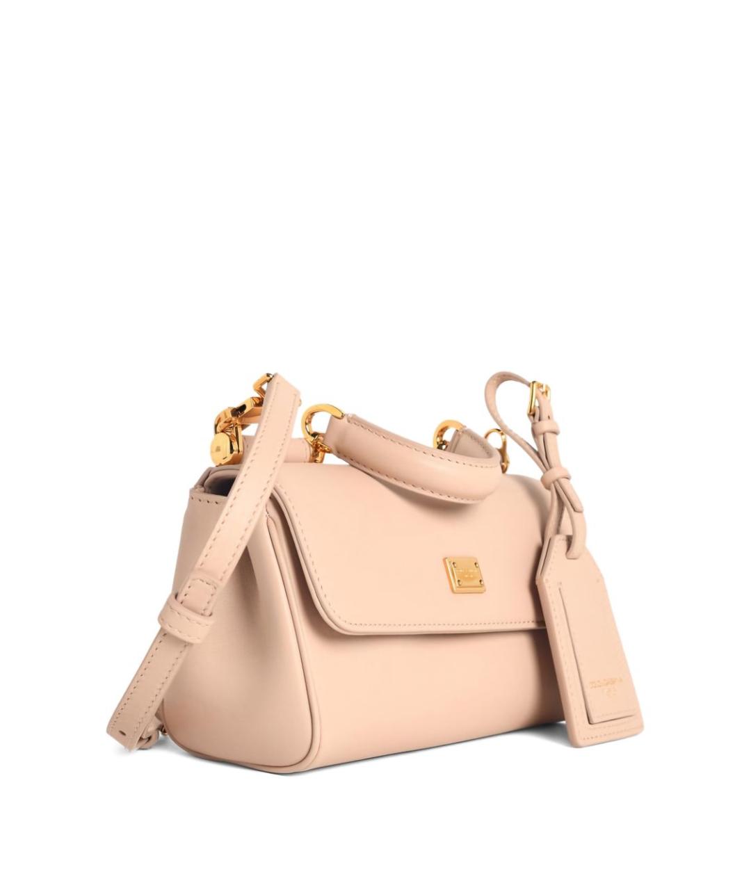 DOLCE&GABBANA Розовая кожаная сумка тоут, фото 2