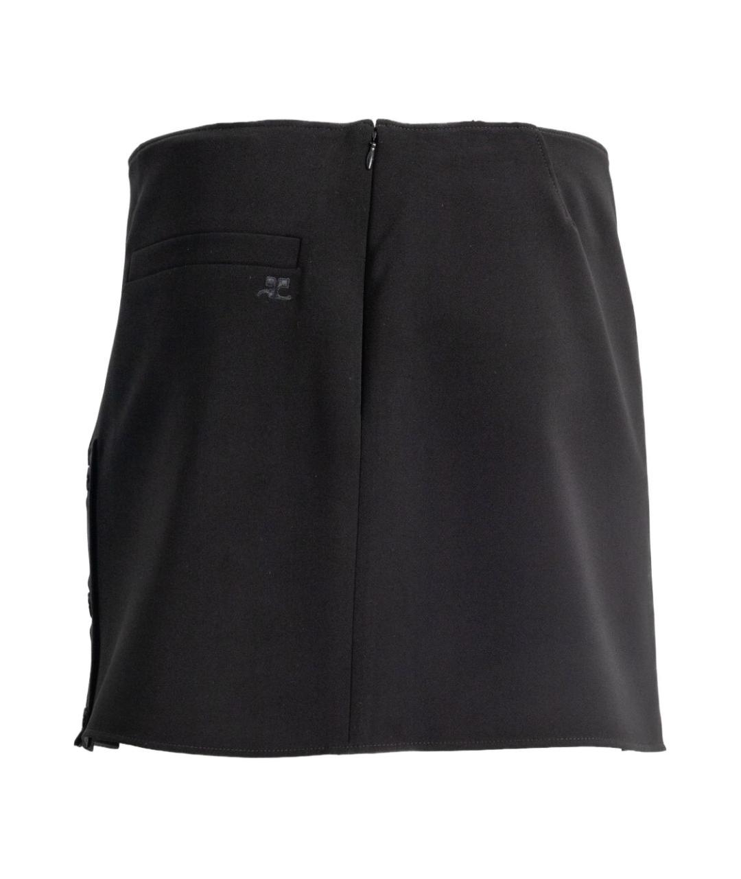 COURREGES Черная полиэстеровая юбка мини, фото 2