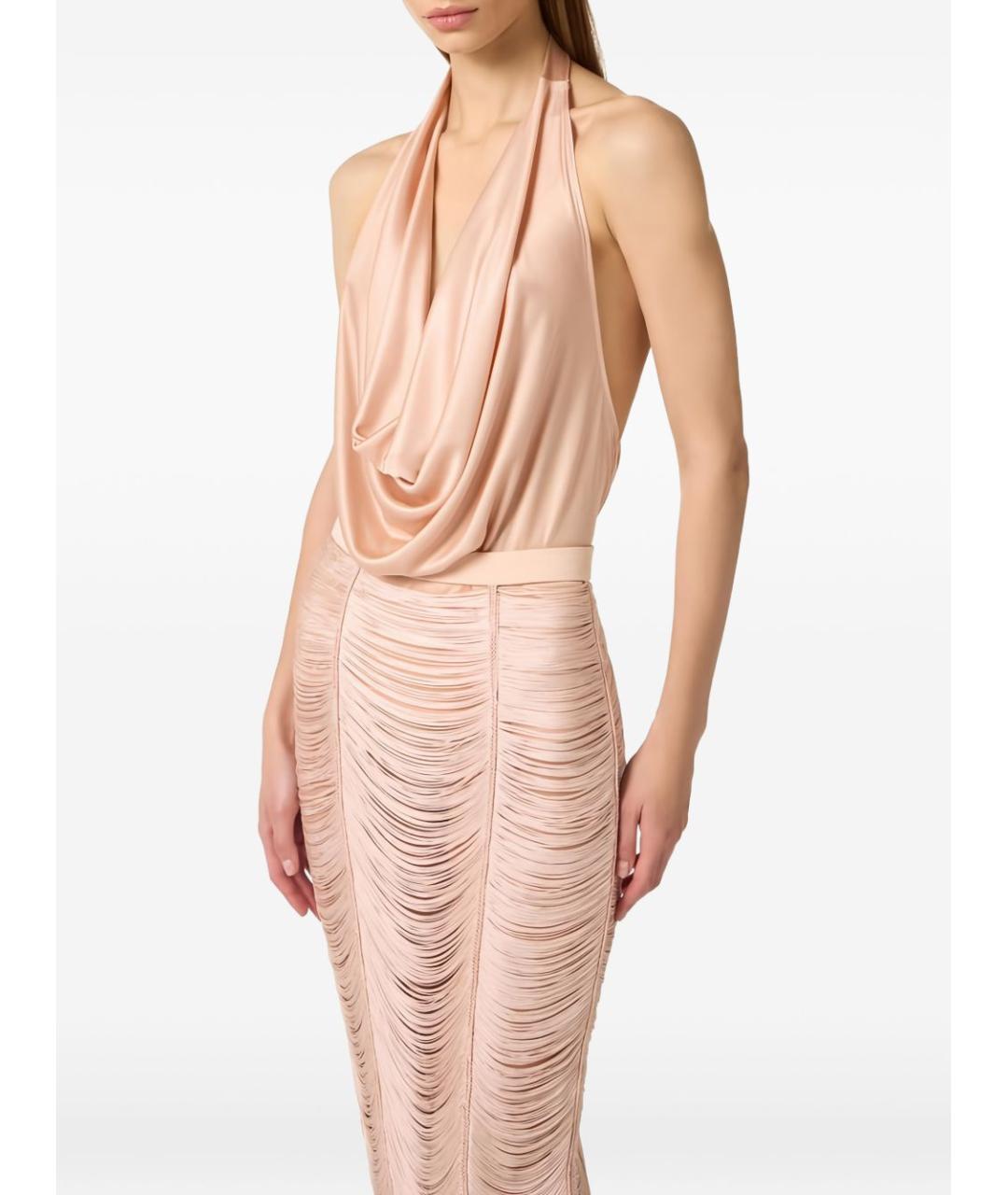 ELISABETTA FRANCHI Розовая вискозная блузы, фото 3