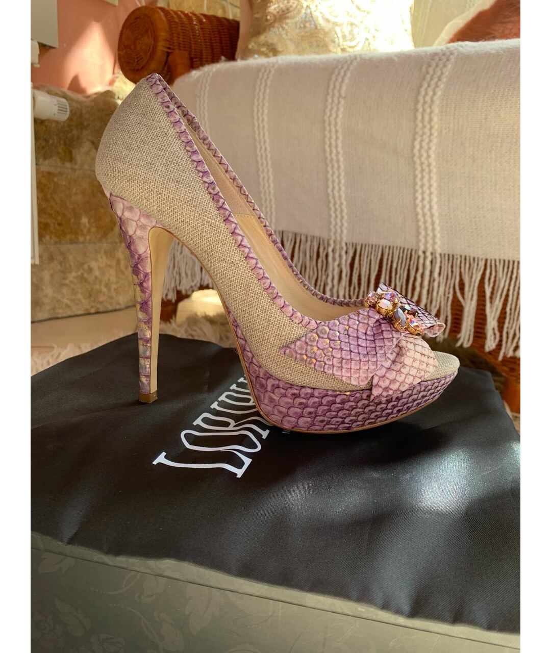 LORIBLU Фиолетовые текстильные туфли, фото 5