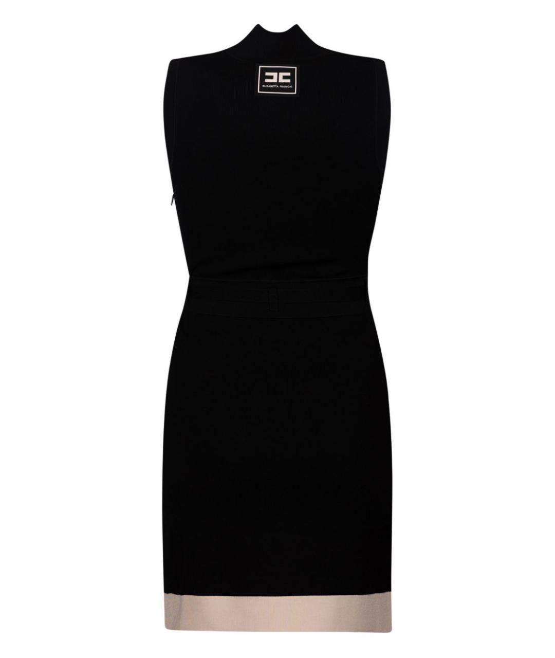 ELISABETTA FRANCHI Черное вискозное повседневное платье, фото 3