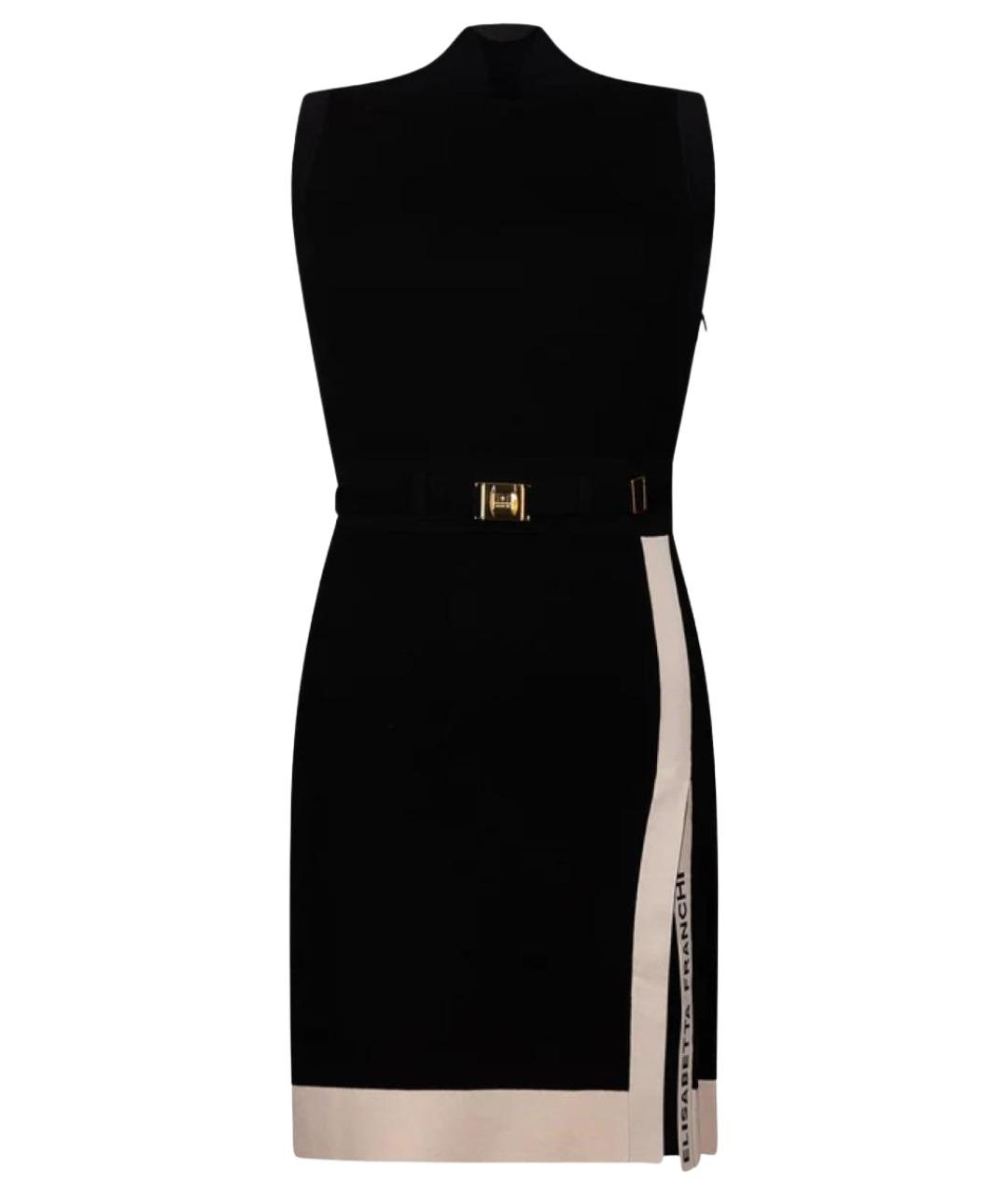 ELISABETTA FRANCHI Черное вискозное повседневное платье, фото 1