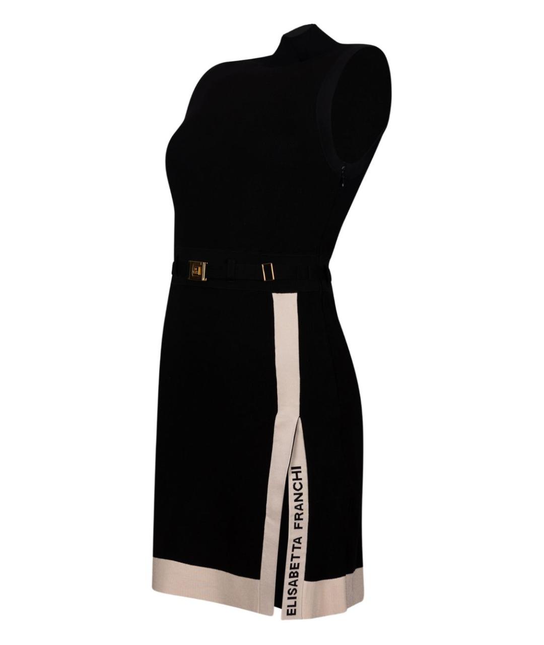 ELISABETTA FRANCHI Черное вискозное повседневное платье, фото 2