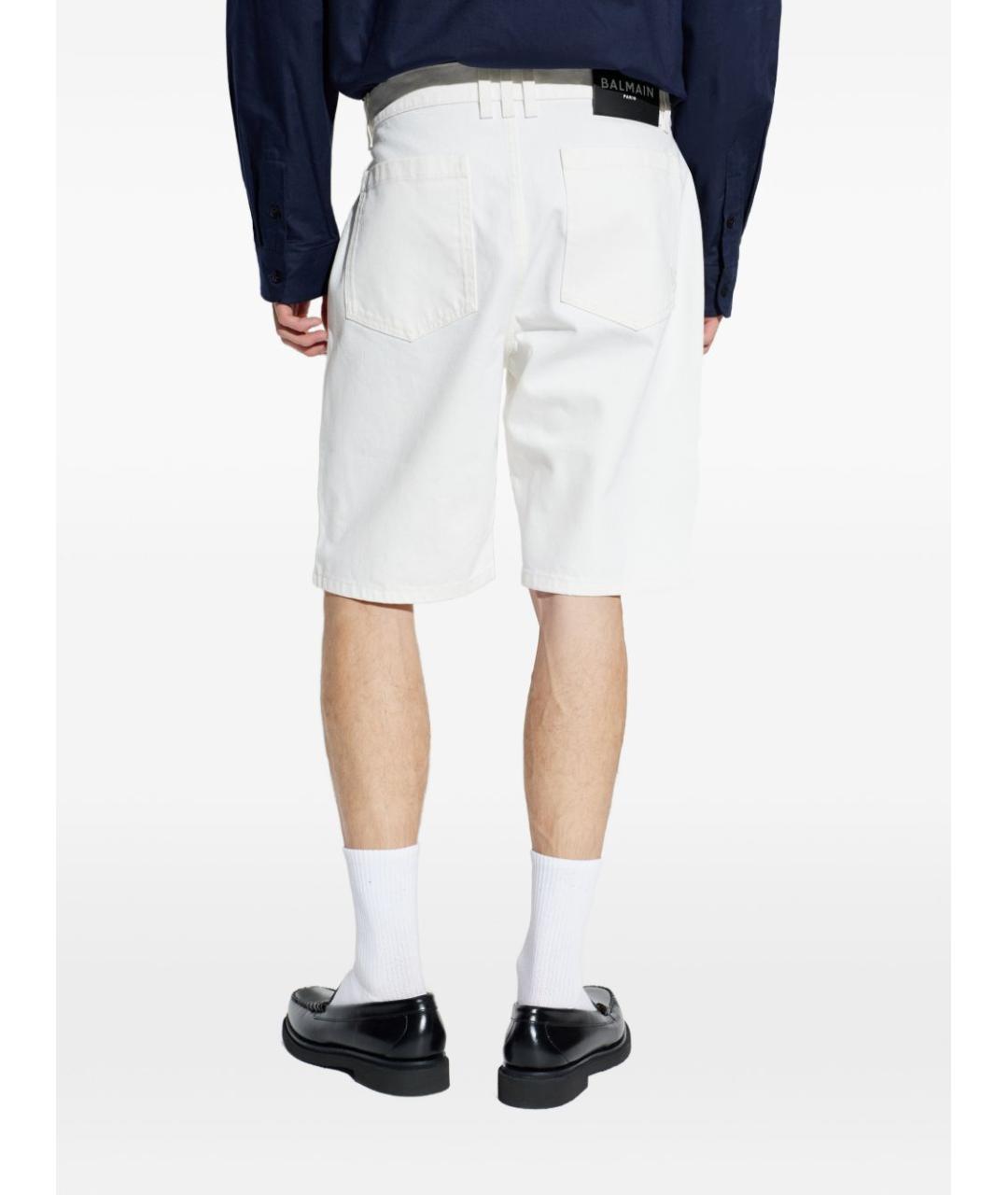 BALMAIN Белые хлопковые шорты, фото 3