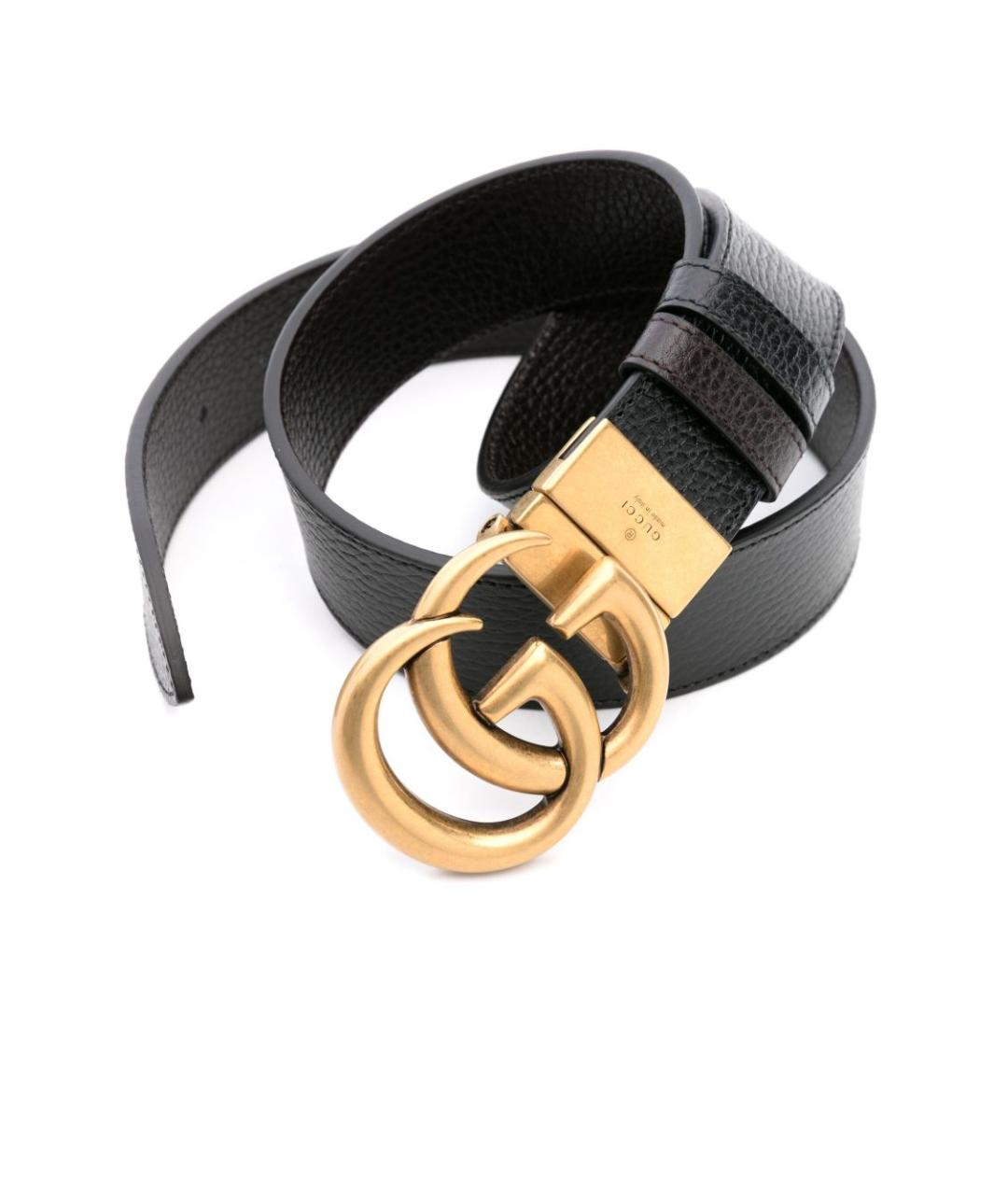 GUCCI Черный кожаный ремень, фото 2