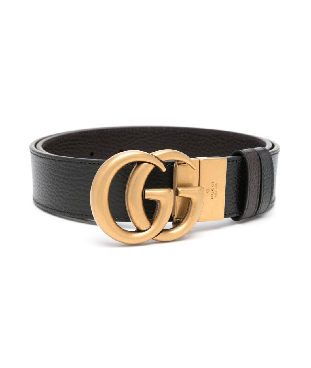 GUCCI Черный кожаный ремень, фото 1