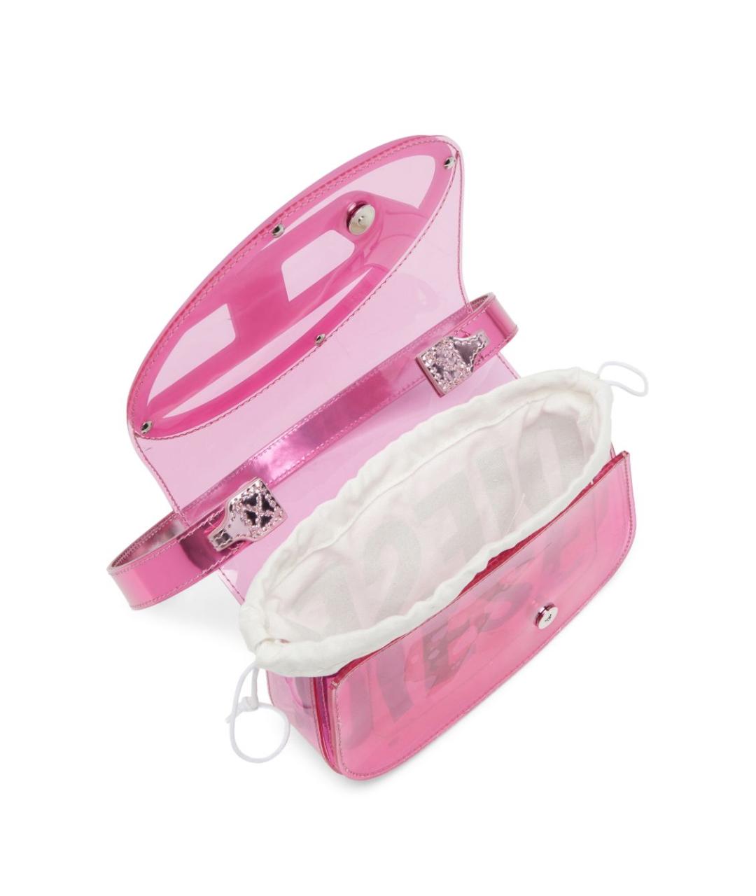 DIESEL Розовая синтетическая сумка с короткими ручками, фото 3