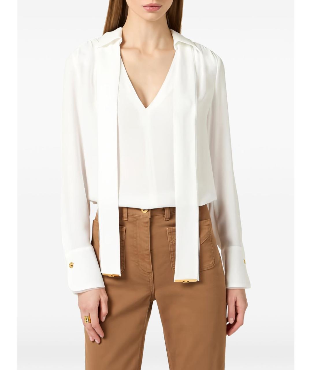ELISABETTA FRANCHI Белая вискозная рубашка, фото 2