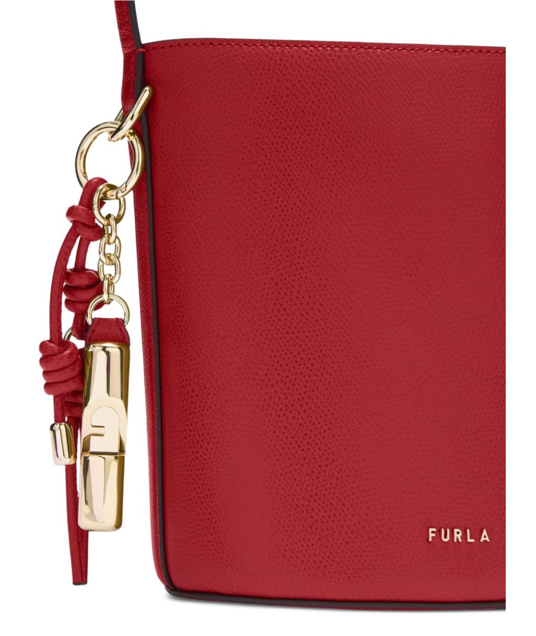 FURLA Красная кожаная сумка через плечо, фото 5