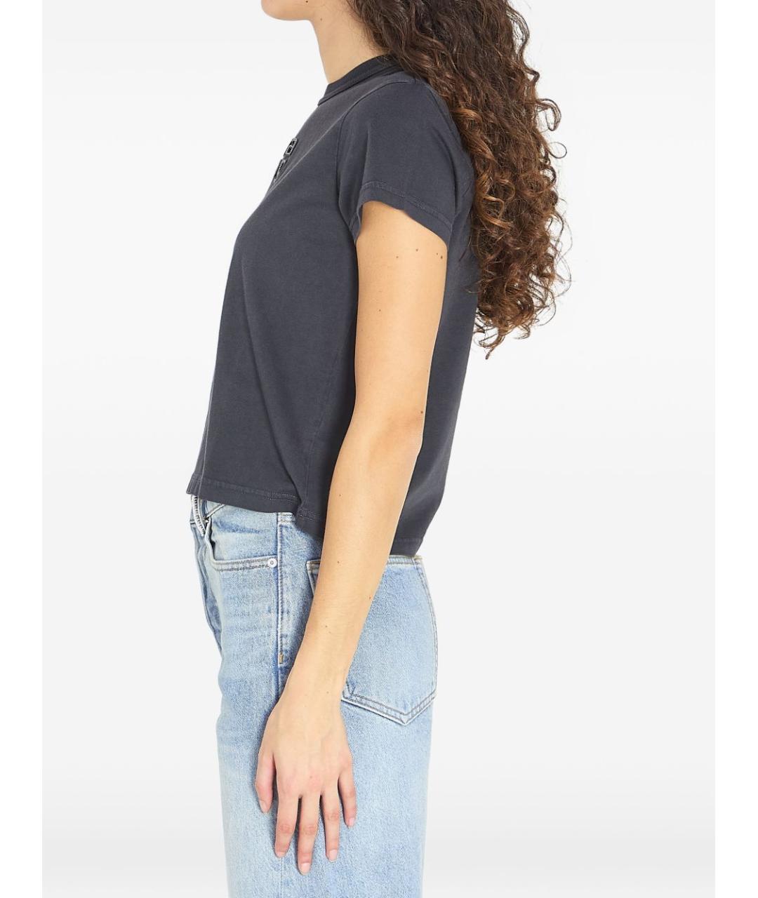 ALEXANDER WANG Серая хлопковая футболка, фото 2