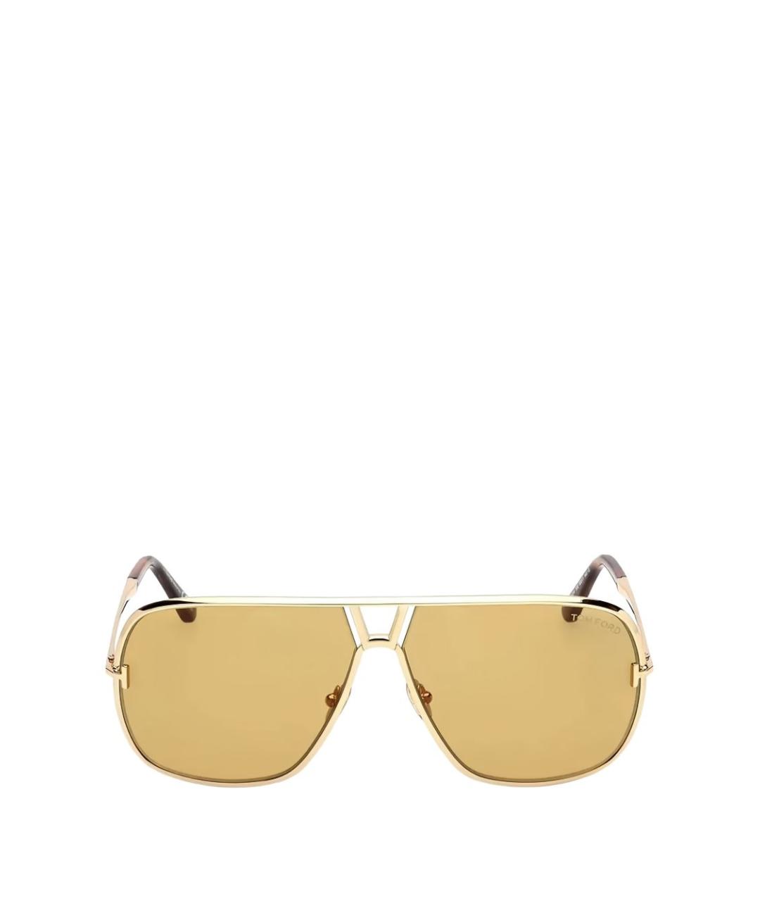 TOM FORD Золотые металлические солнцезащитные очки, фото 2