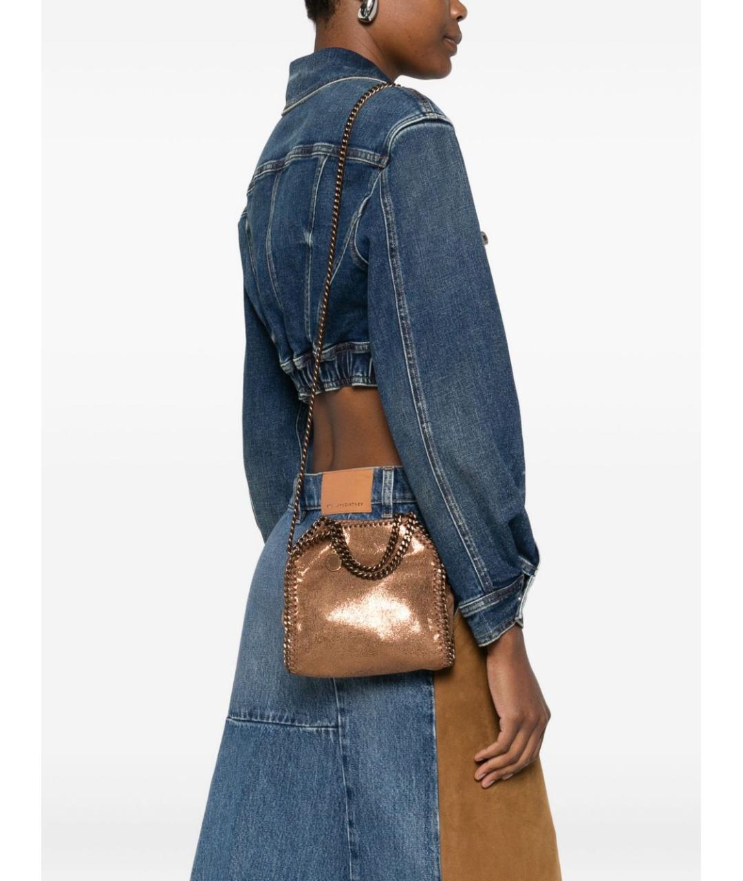 STELLA MCCARTNEY Золотая сумка через плечо из искусственной кожи, фото 4