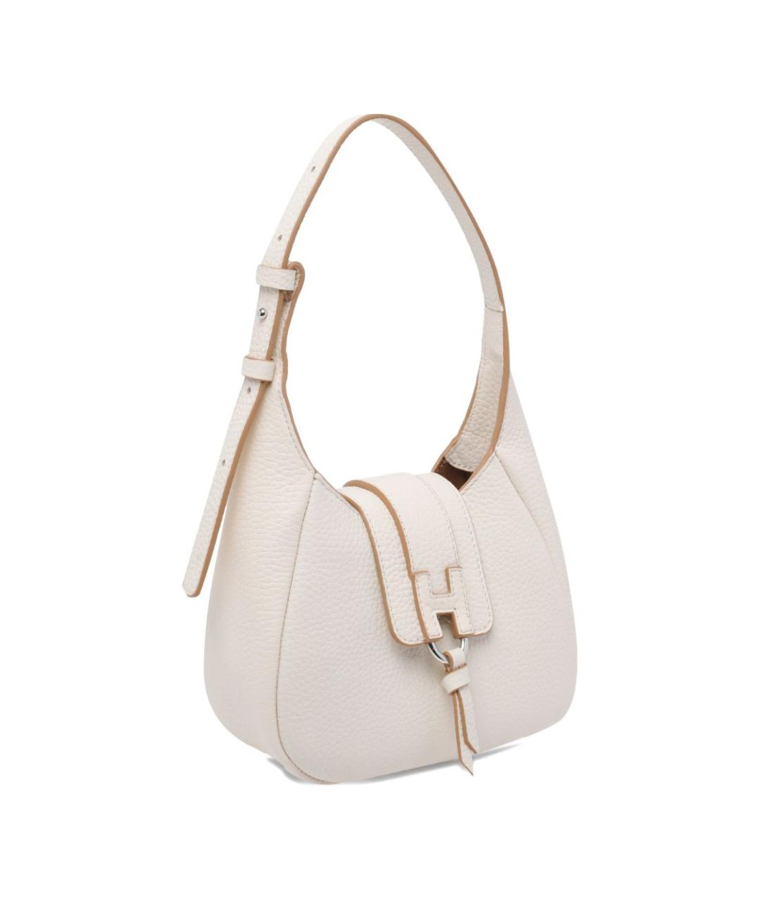HOGAN Белая кожаная сумка с короткими ручками, фото 4