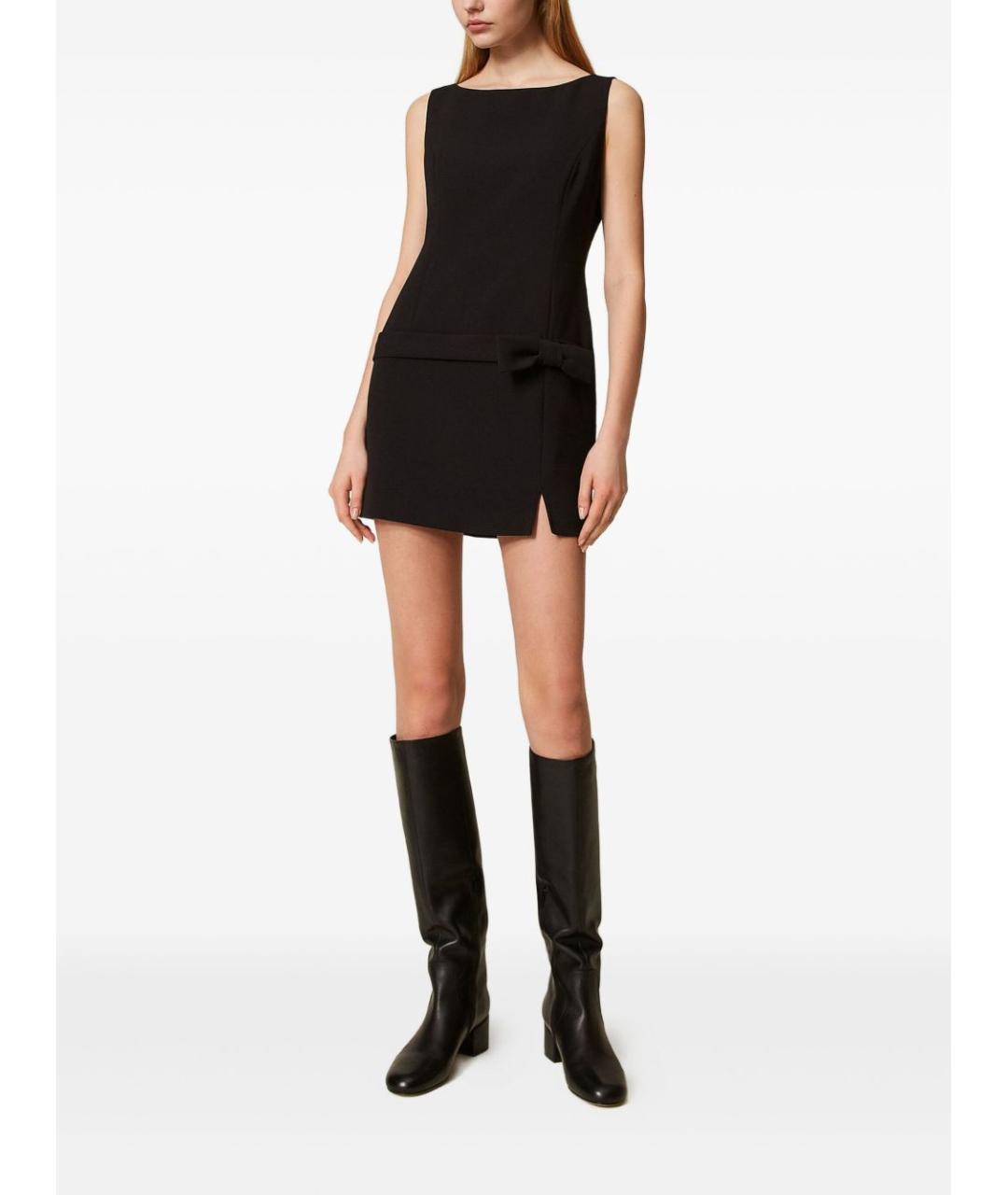 TWIN-SET Черное повседневное платье, фото 2