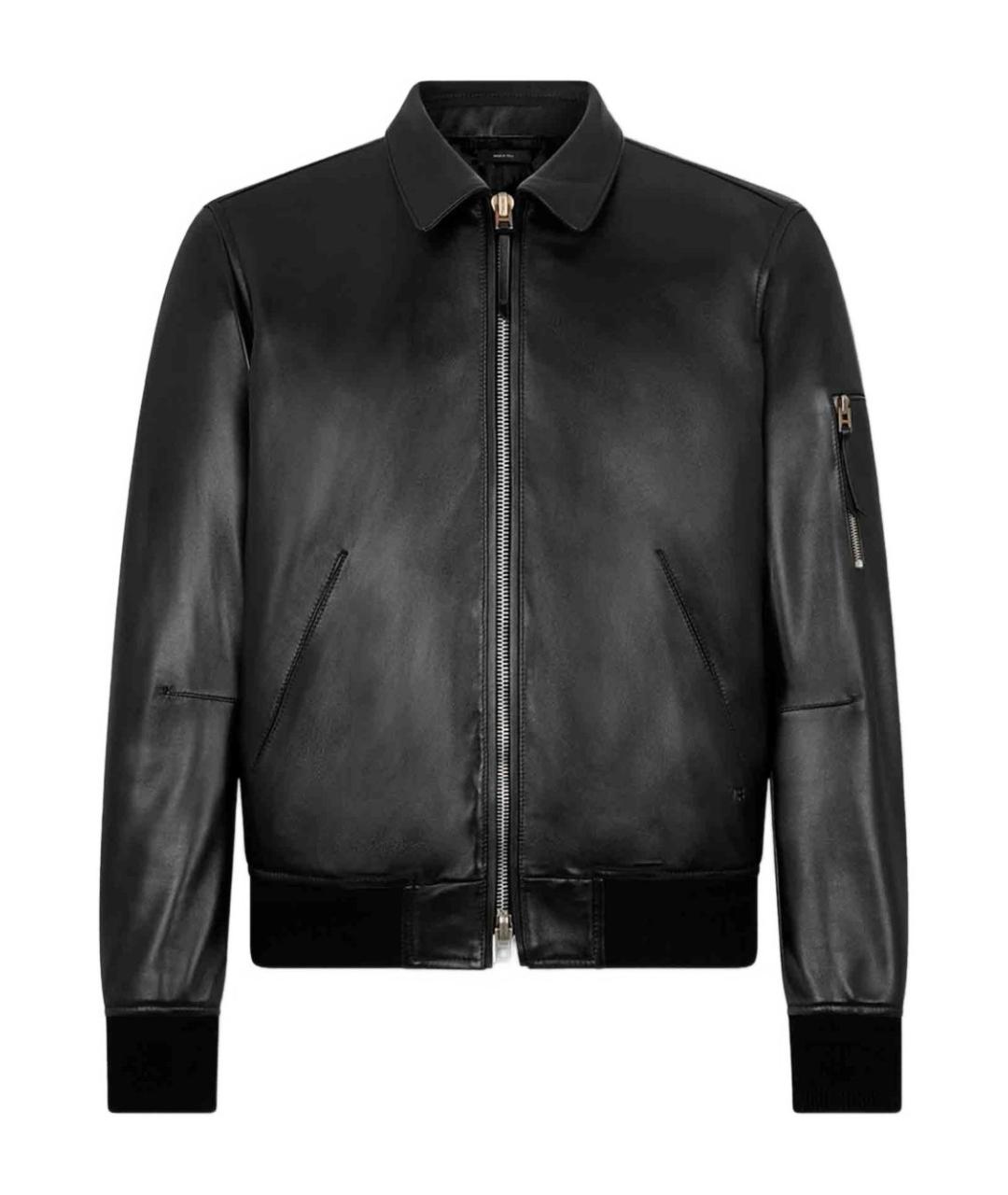 TOM FORD Черная кожаная куртка, фото 1