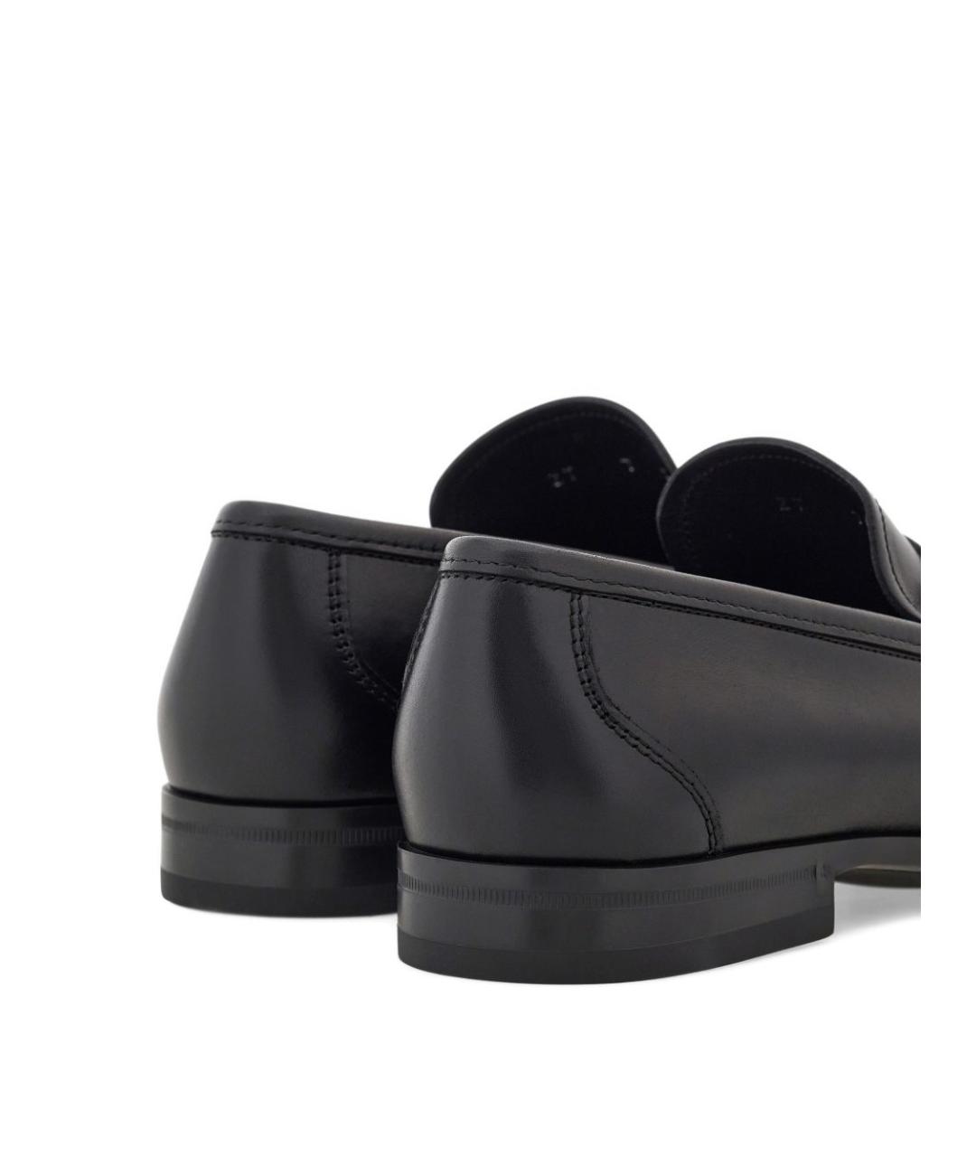 FERRAGAMO Черные кожаные лоферы, фото 3