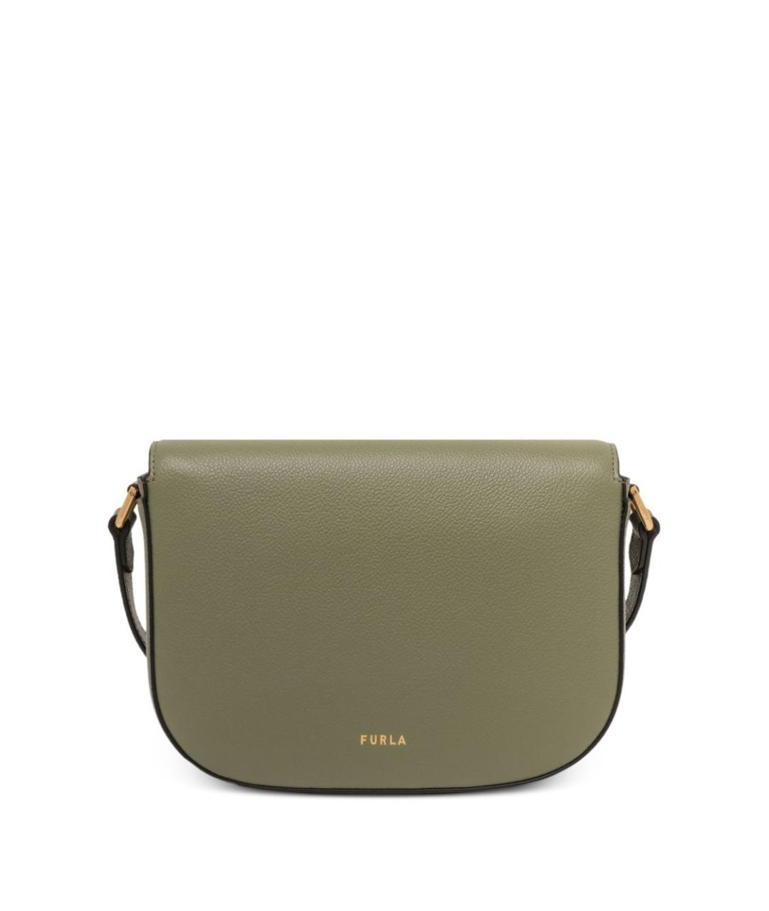 FURLA Зеленая кожаная сумка через плечо, фото 2