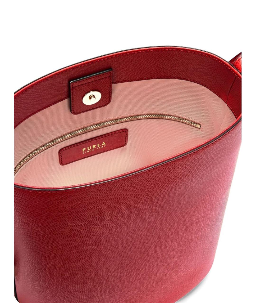 FURLA Красная кожаная сумка через плечо, фото 3