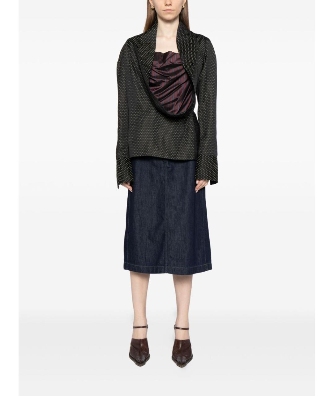 DRIES VAN NOTEN Синяя хлопковая юбка миди, фото 4