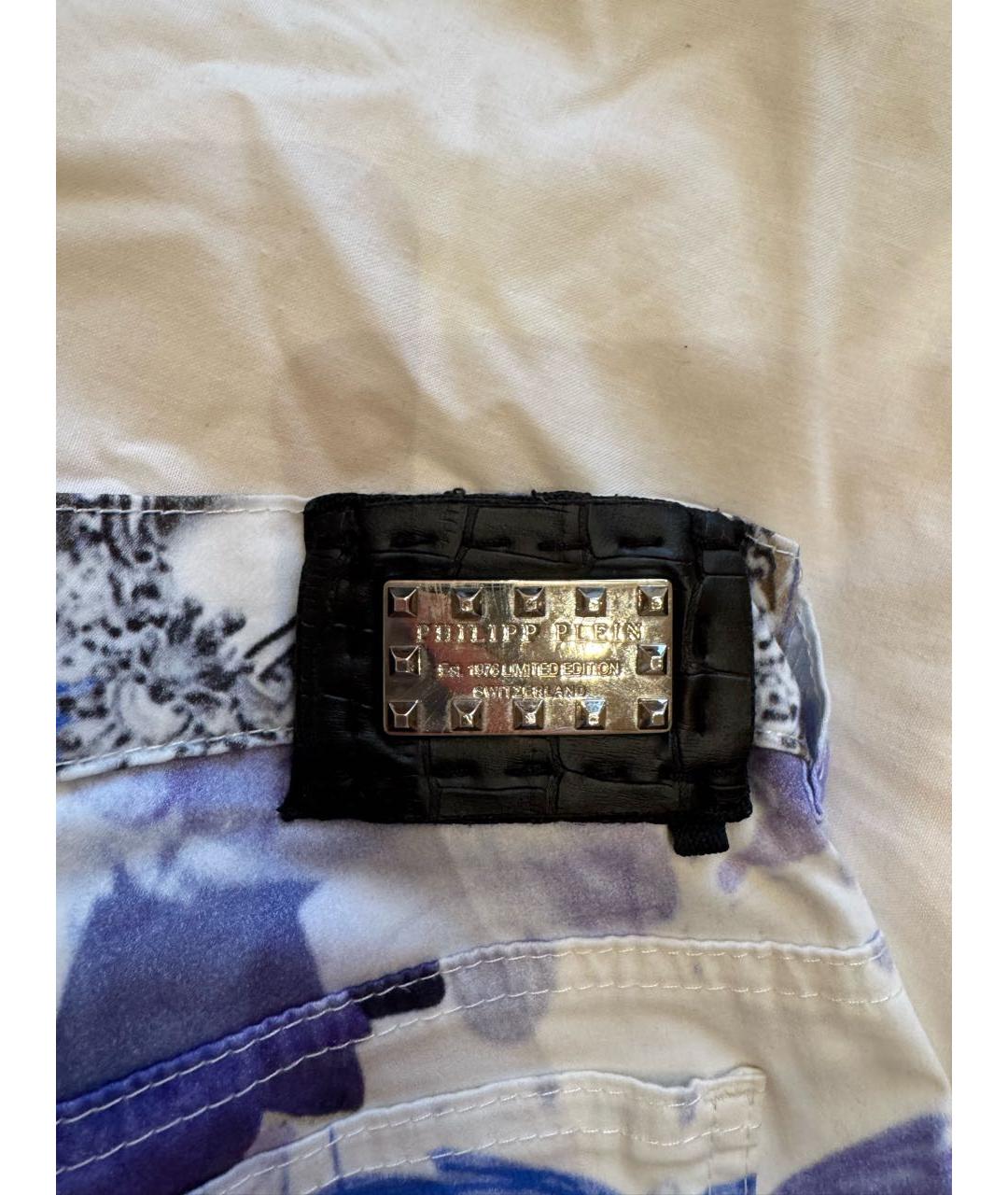 PHILIPP PLEIN Белые хлопковые детские джинсы, фото 4