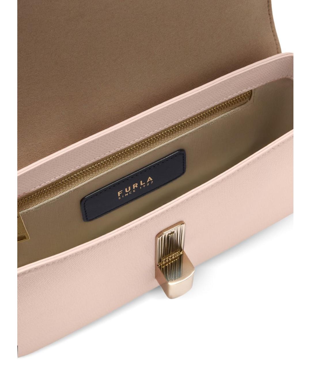 FURLA Розовая кожаная сумка через плечо, фото 3