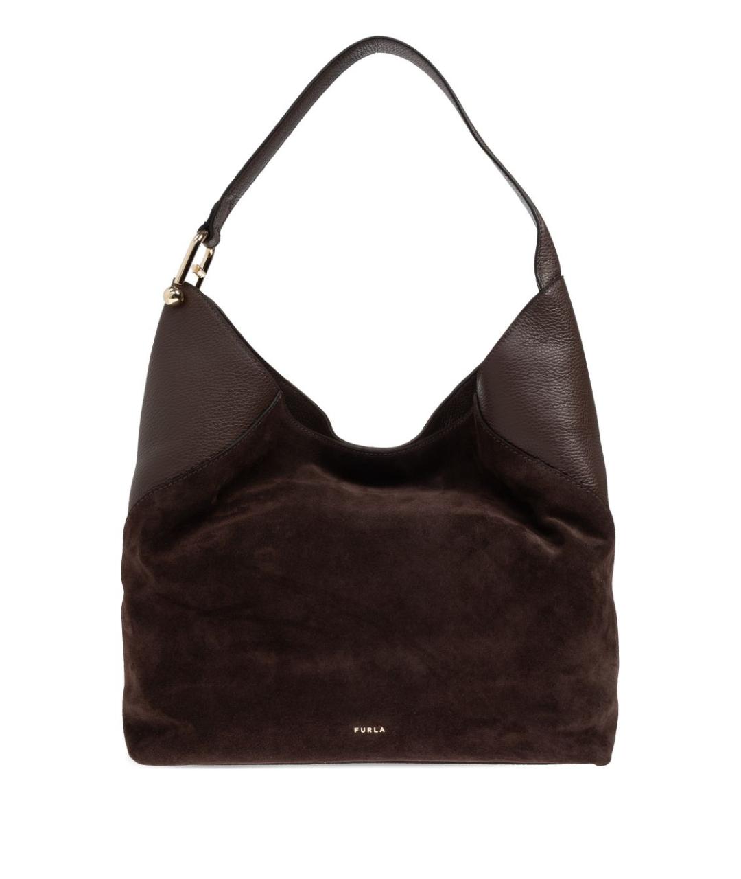 FURLA Коричневая замшевая сумка тоут, фото 1