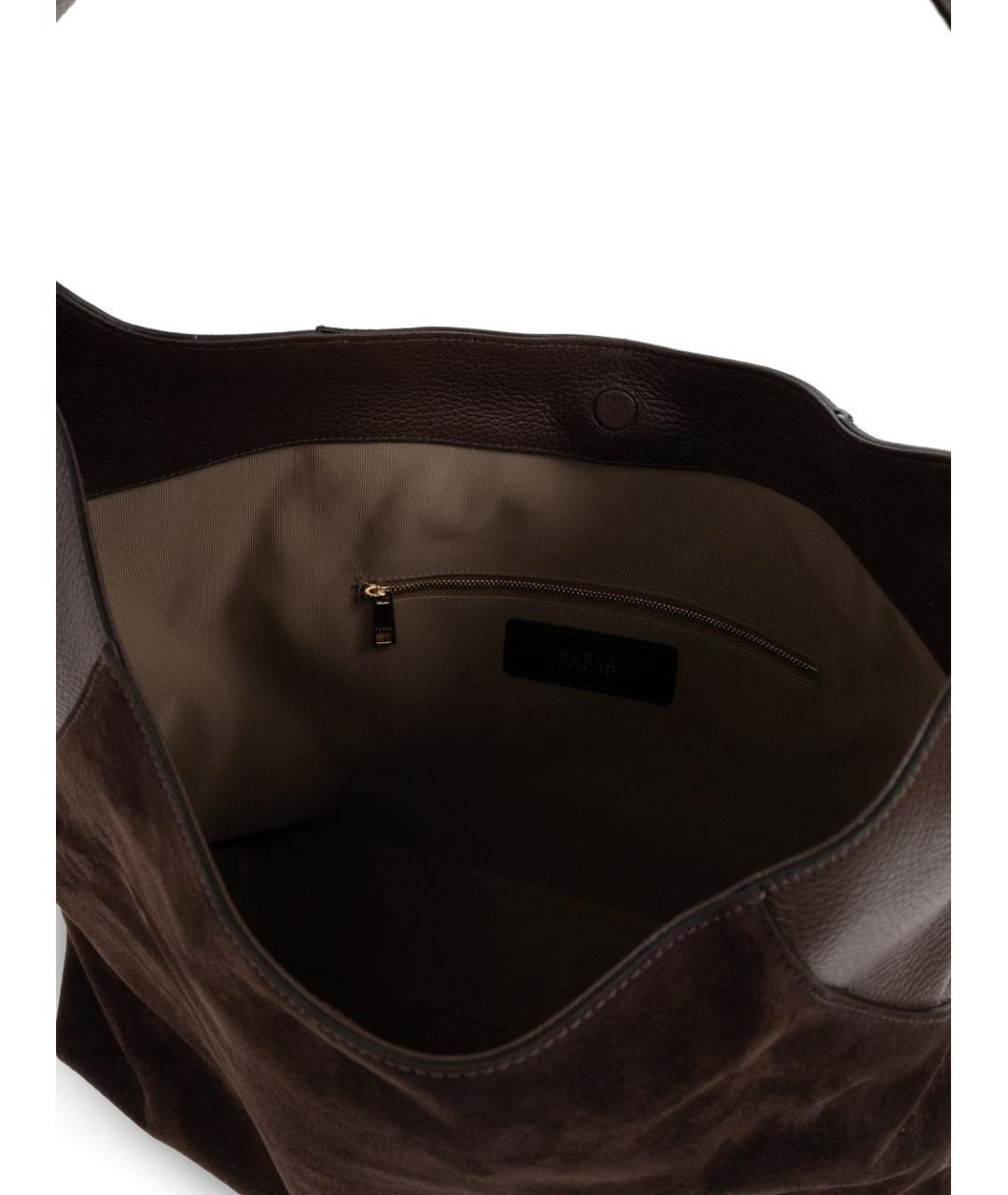 FURLA Коричневая замшевая сумка тоут, фото 6