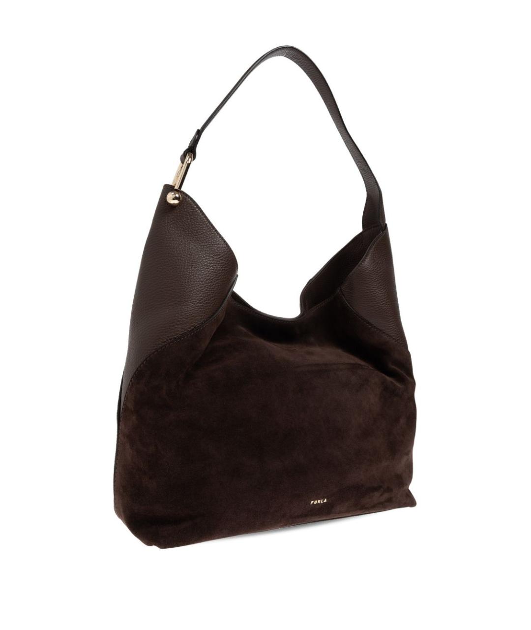 FURLA Коричневая замшевая сумка тоут, фото 4